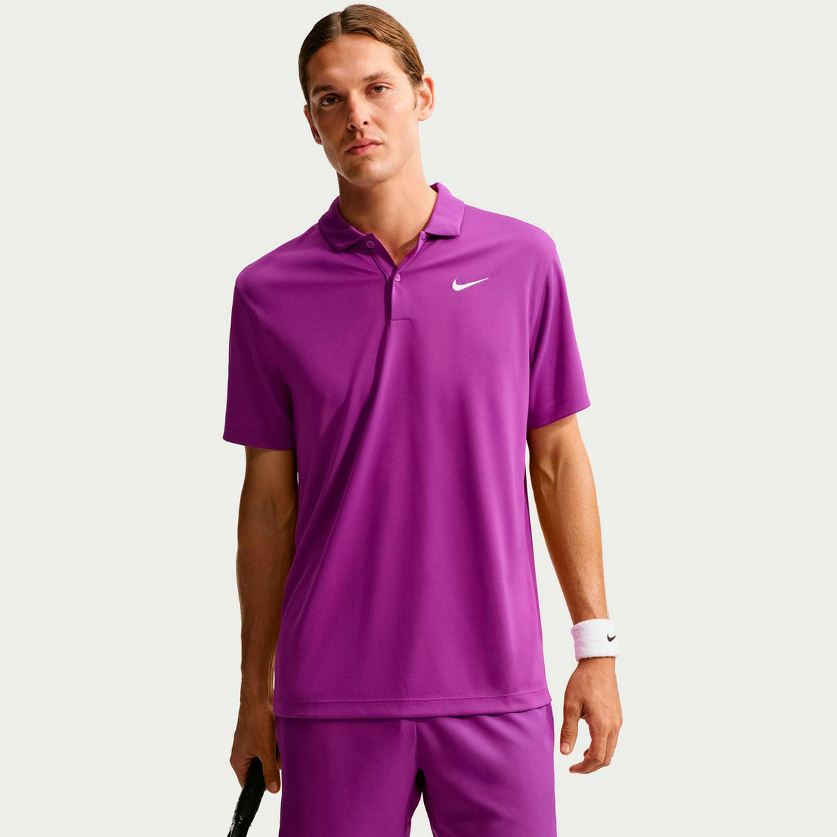 Nike Dri-Fit Victory Court Solid Polo Uomini - lilla, bianco