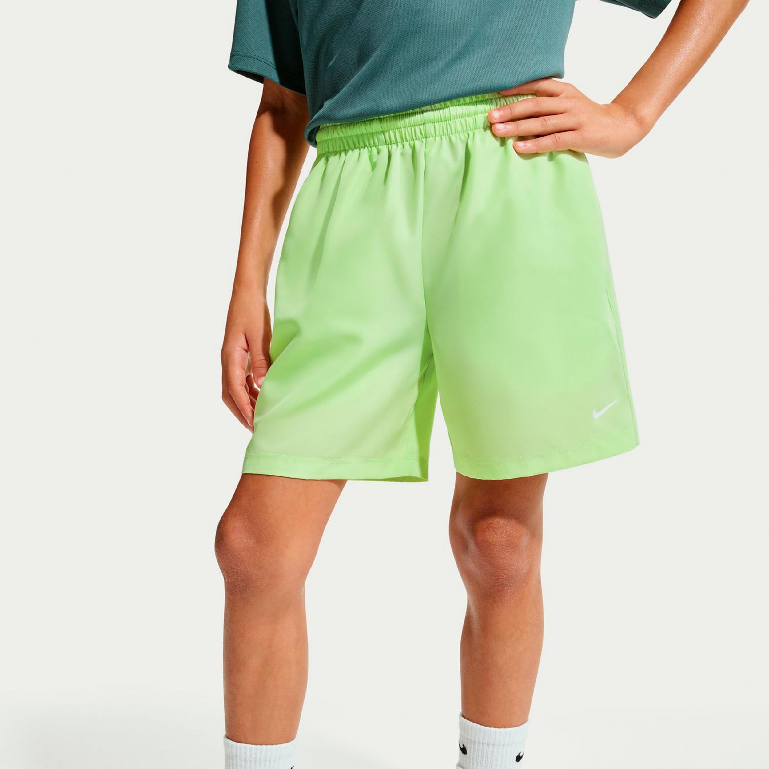 Nike Big Pantaloncini Ragazzi-lime, bianco