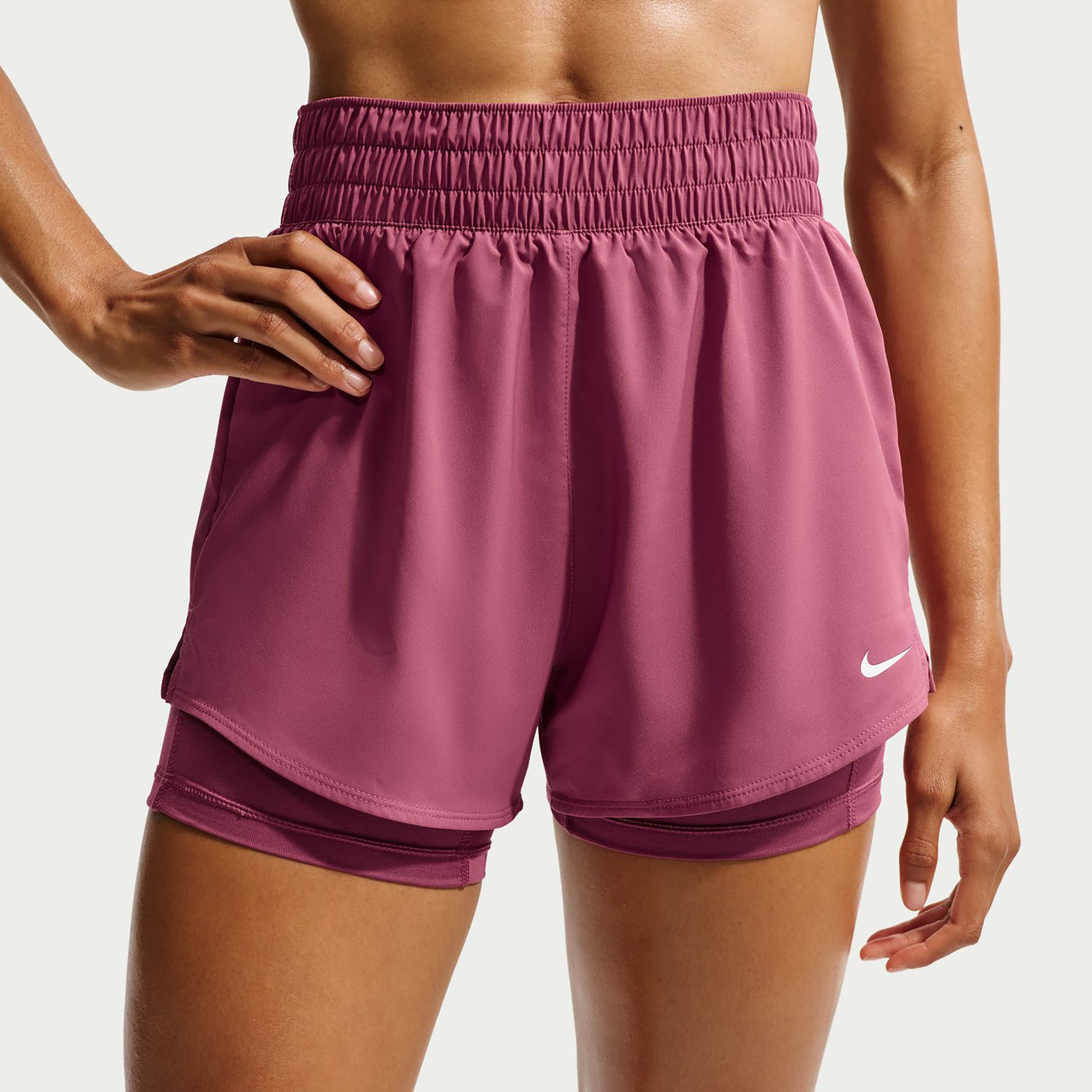 Nike Dri-Fit One High Rise 2in1 3in Shorts Damen - mauve