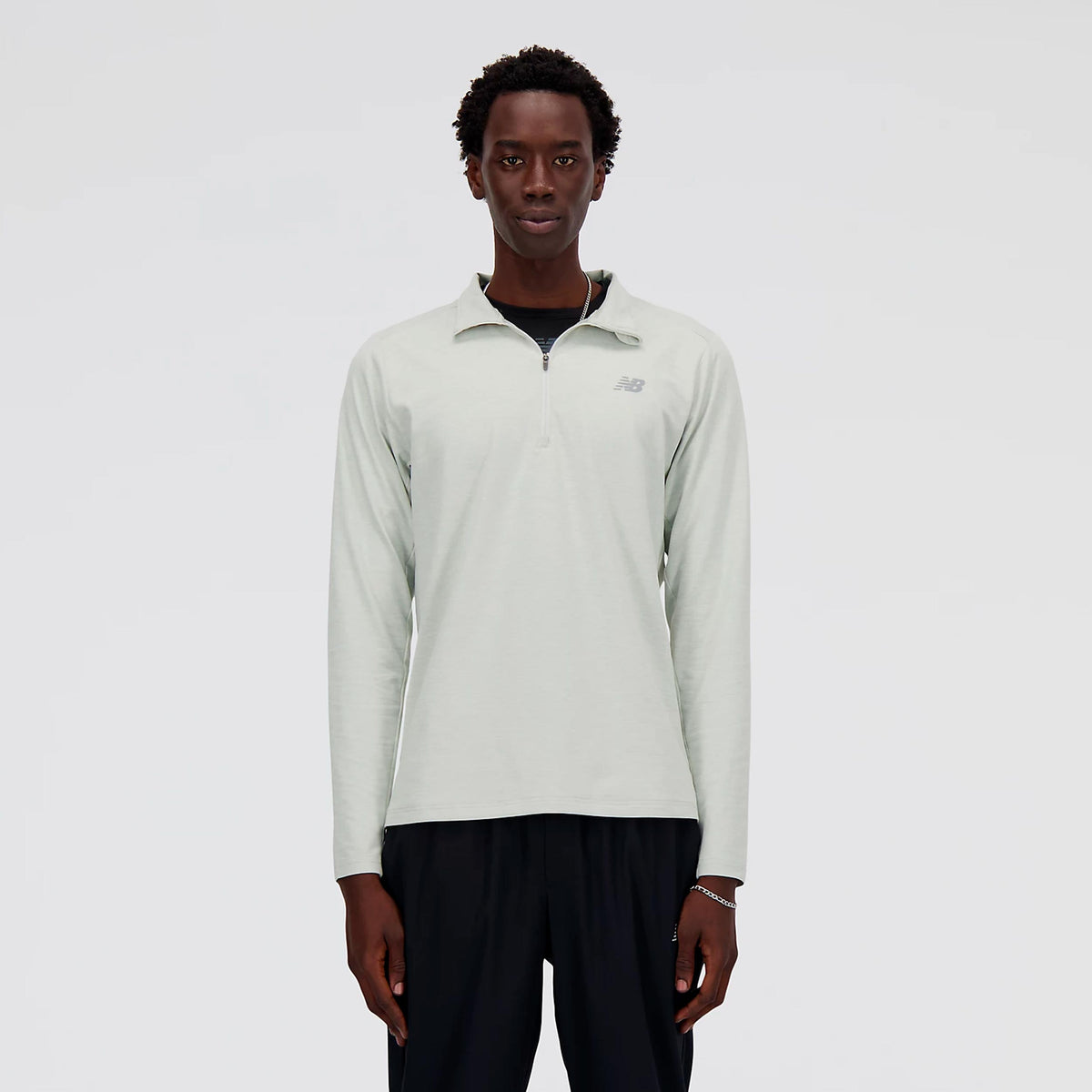 New Balance Space Dye 1/4 Zip Longsleeve Herren - grau