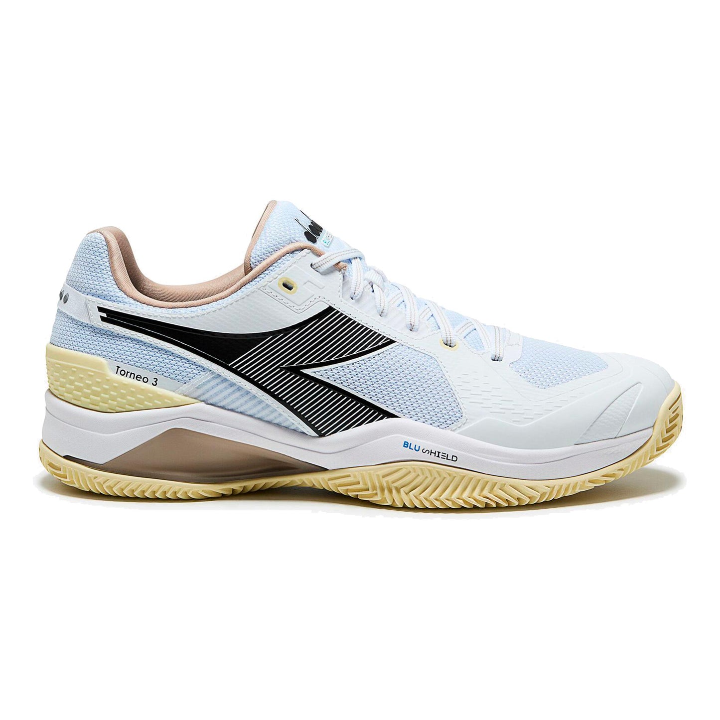 Diadora Blushield Torneo 3 Sandplatzschuh Herren - weiß, schwarz