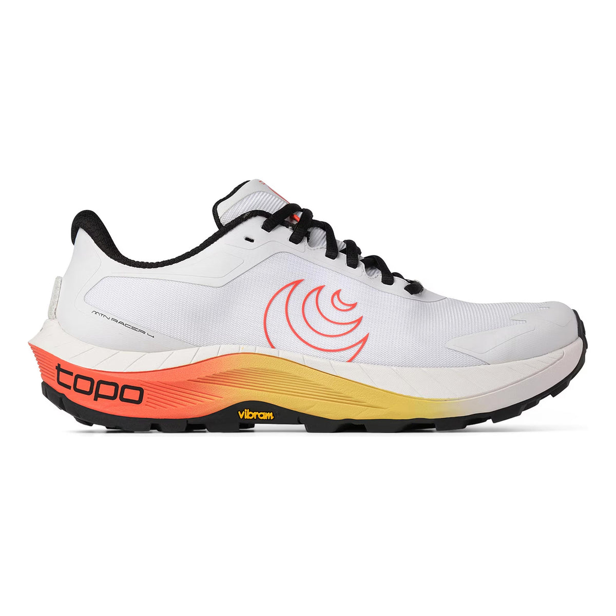 TOPO ATHLETIC MTN Racer 4 Scarpa da trail Uomini - bianco, arancione