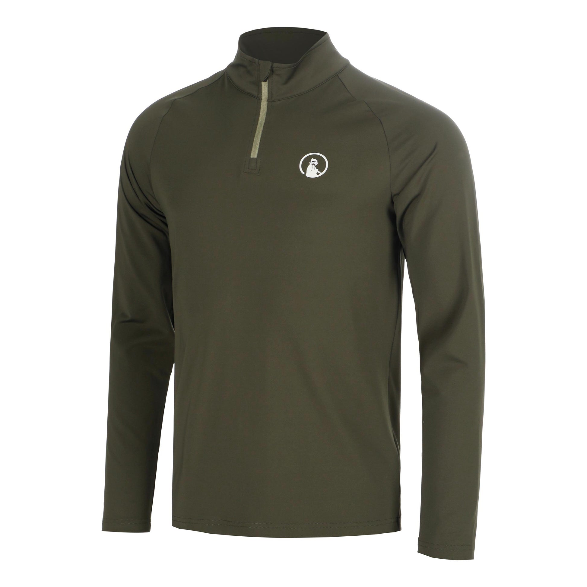 Quiet Please Memories Big Serve 1/4 Zip Haut manches longues Hommes - vert foncé