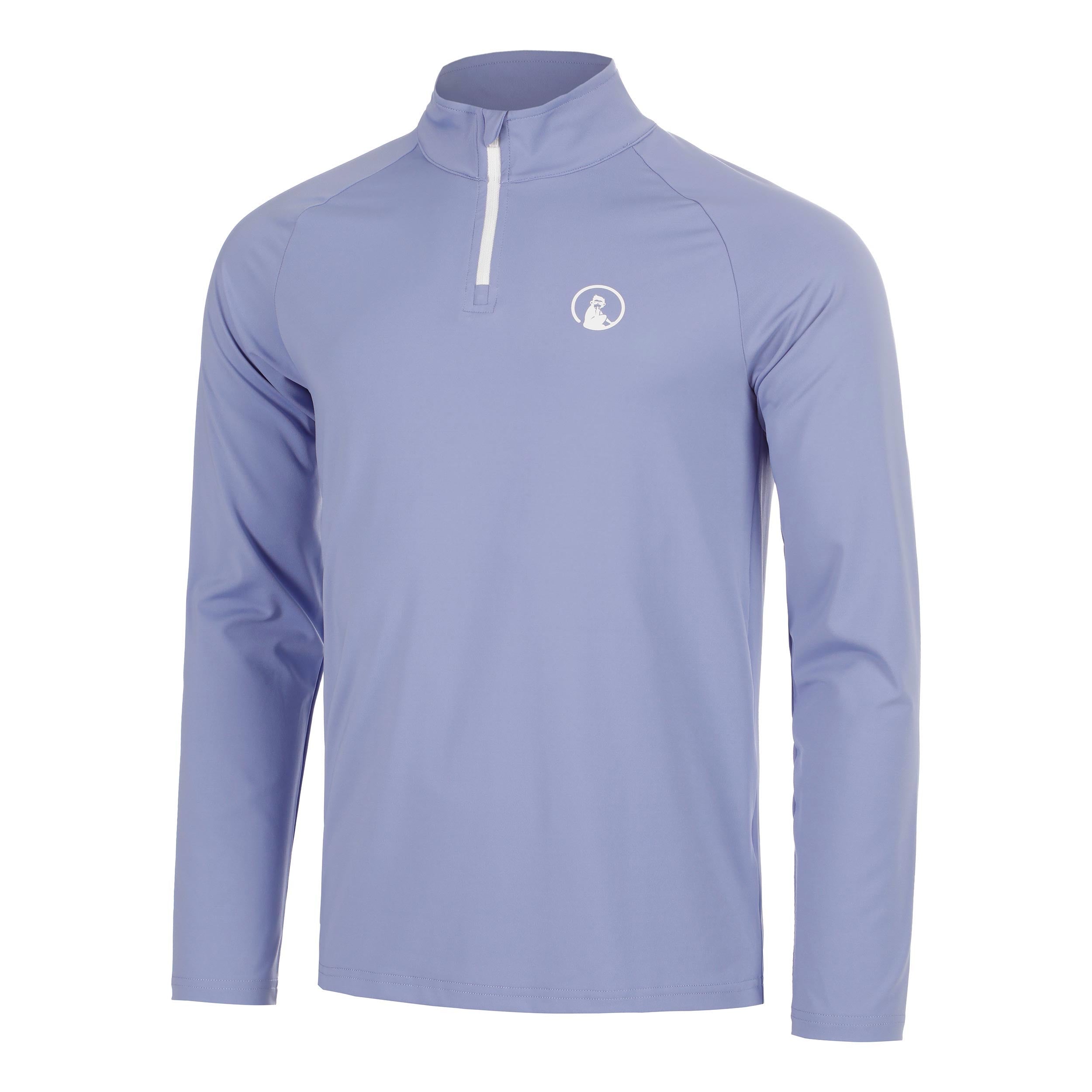 Quiet Please Glow Big Serve 1/4 Zip Longsleeve Herren - blau, creme