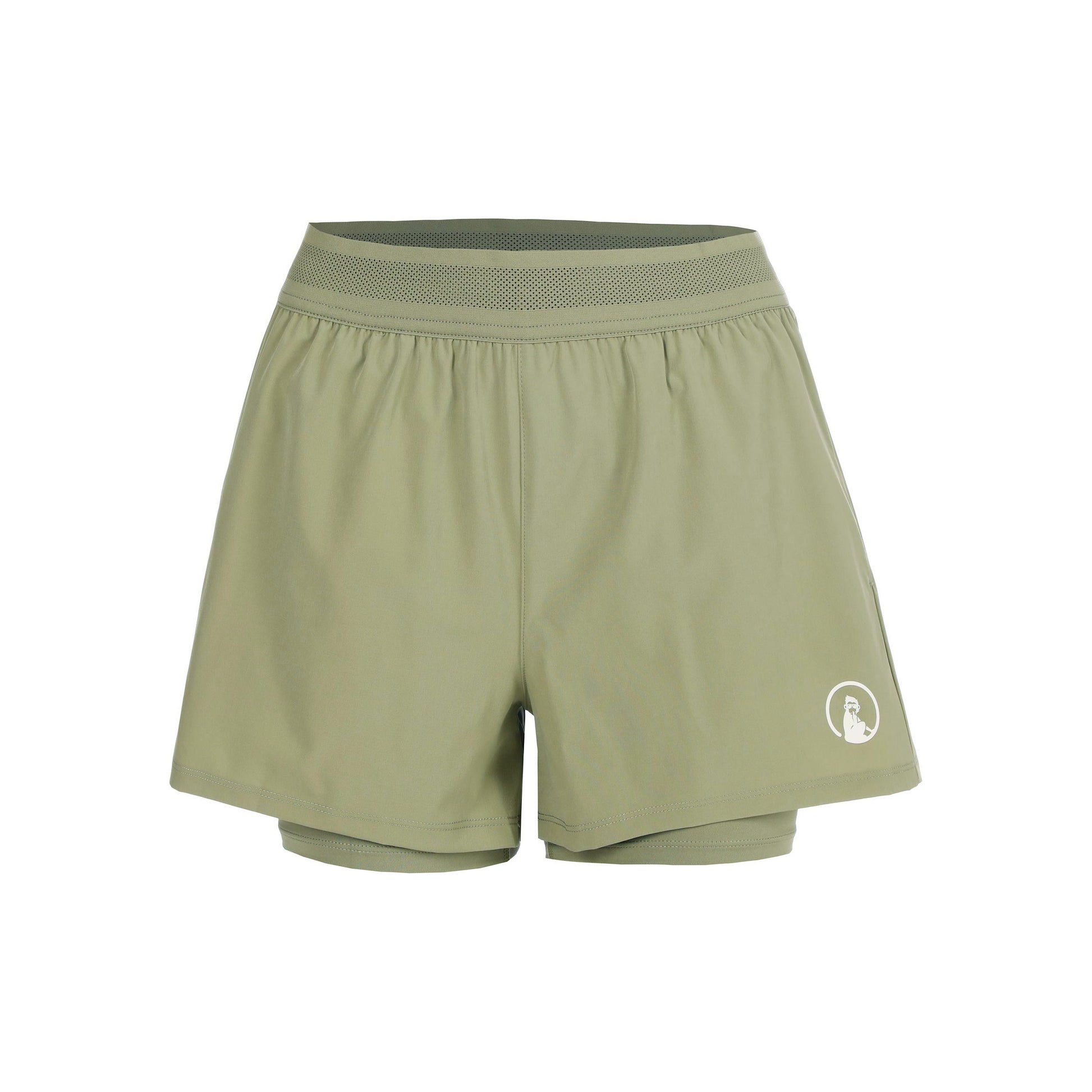 Quiet Please Memories Rematch 2In1 Shorts Damen - khaki