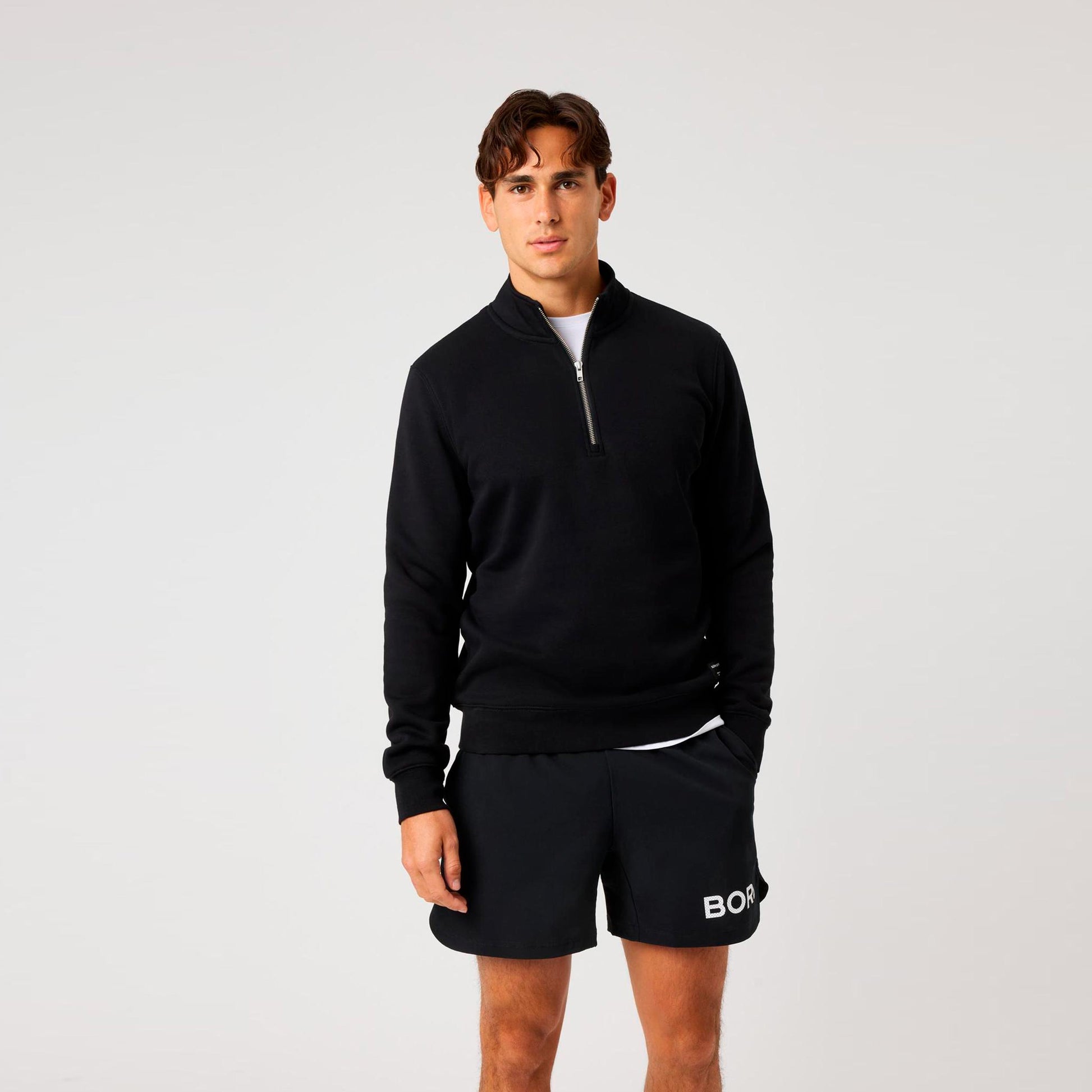 Björn Borg Centre Half Zip Felpa Uomini - nero