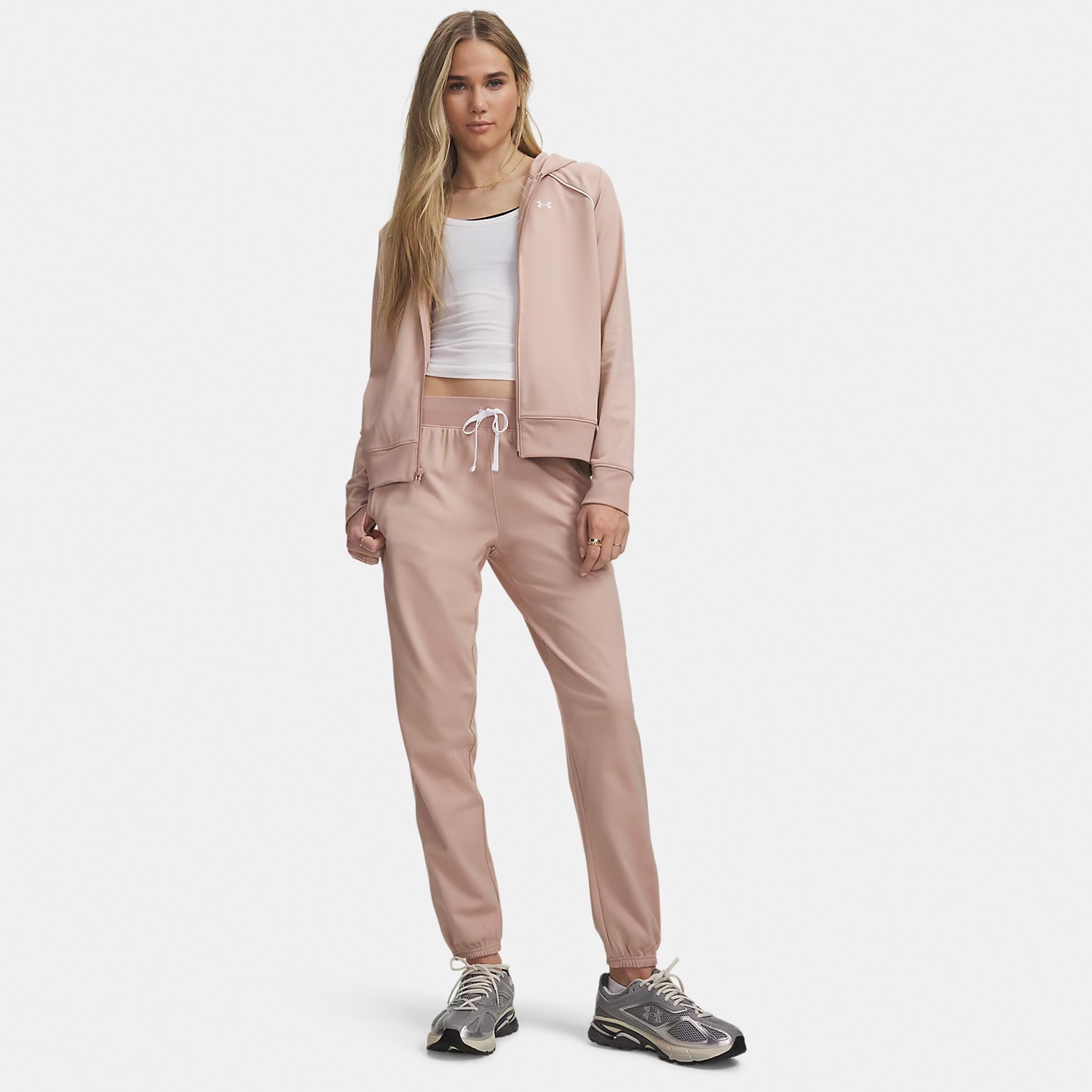 Under Armour Rival Tricot Trainingsanzug Damen - pink, weiß