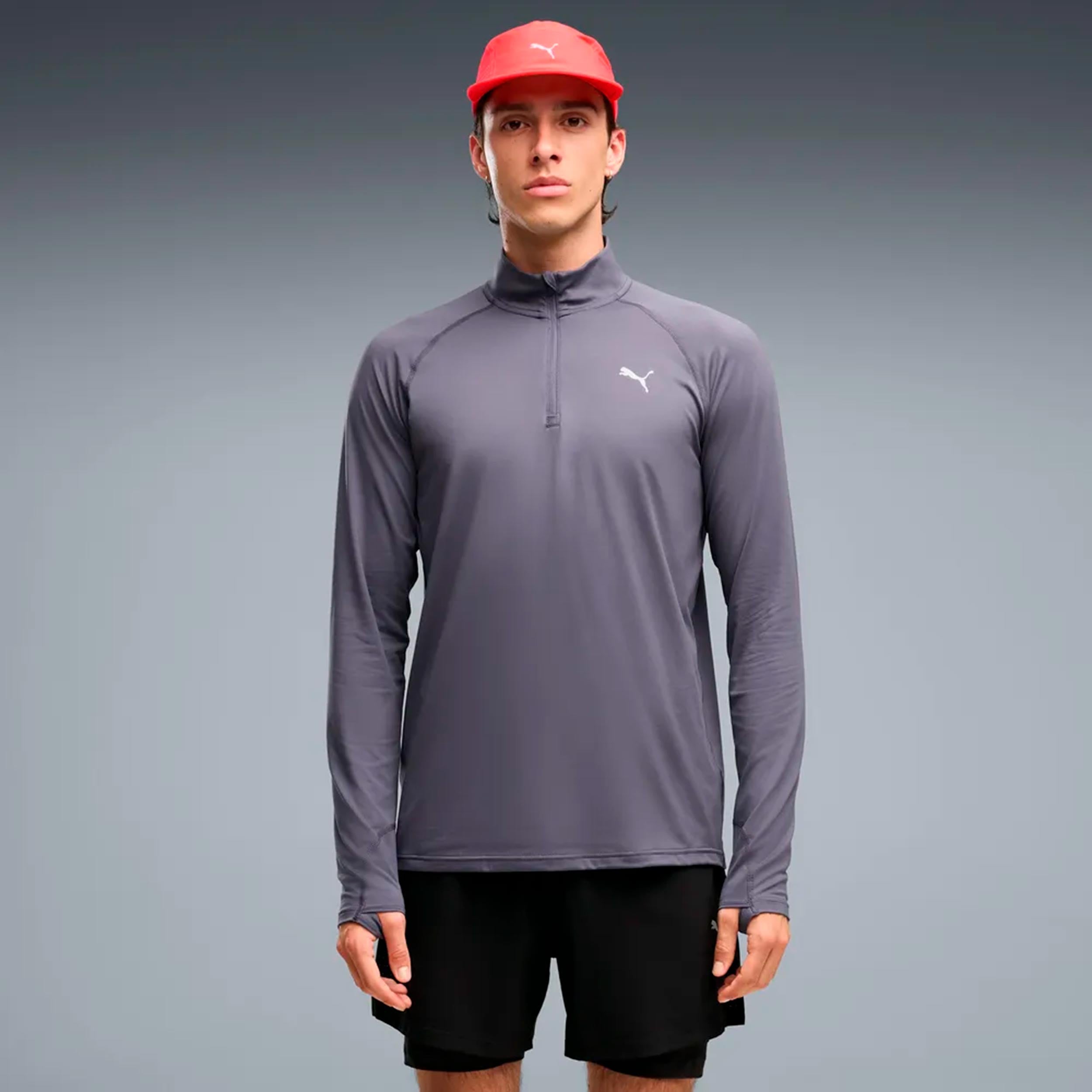 Puma Velocity Cloudspun 1/4 Zip  Camicia da corsa Uomini - grigio