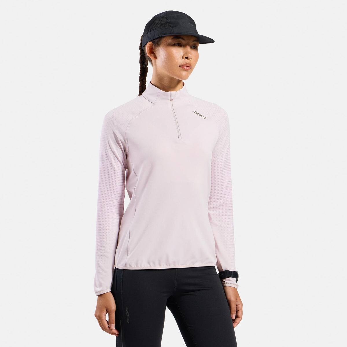 Odlo Zeroweight Warm Mid Layer 1/2 Zip Camicia da corsa Donna - rosa