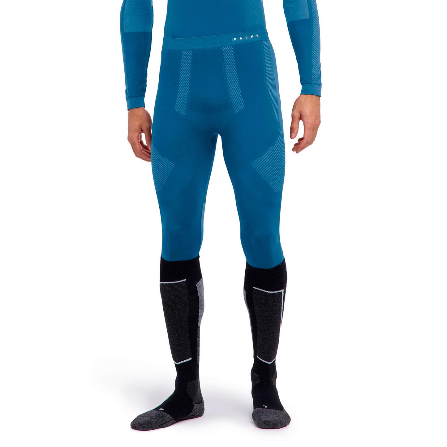 Falke Warm Long  Tight Herren - blaugrau