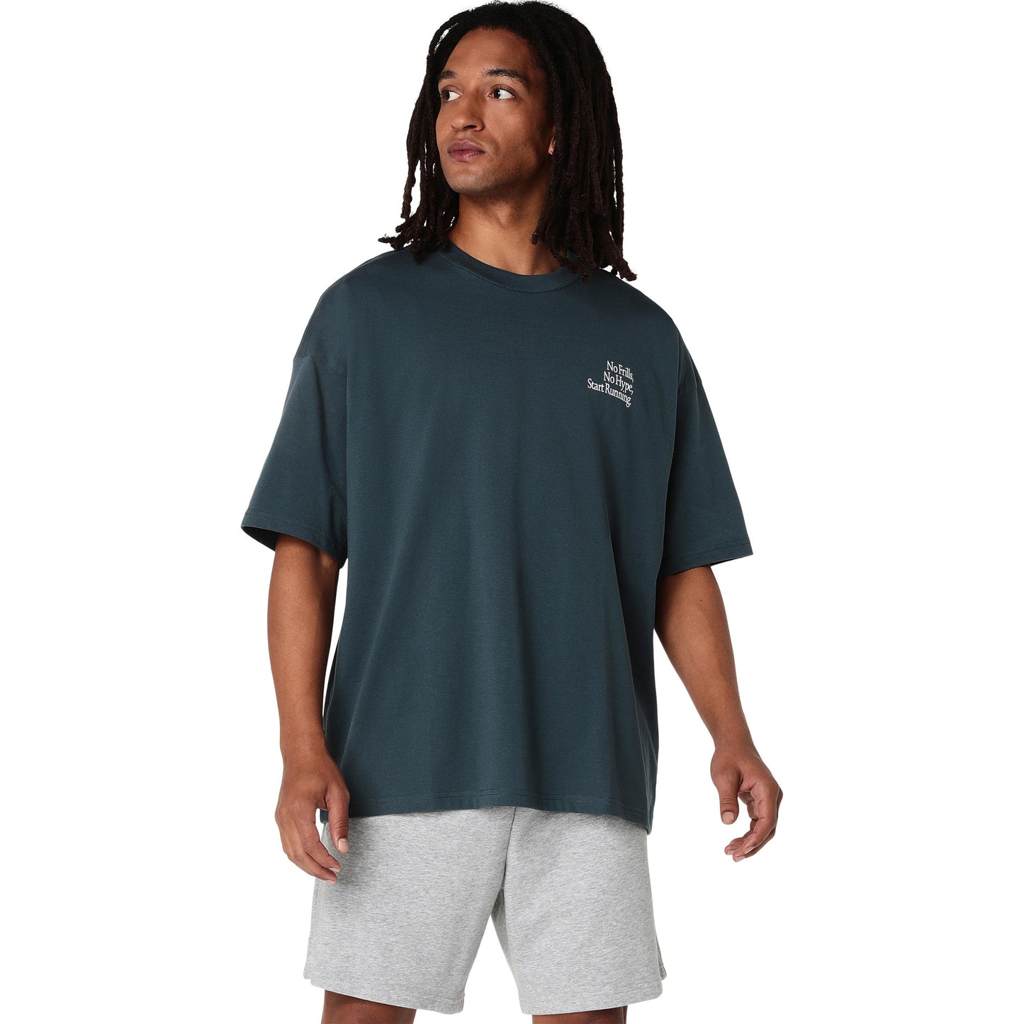 ASICS Runner Message Graphic Relaxed  Camicia da corsa Uomini - grigio-blu