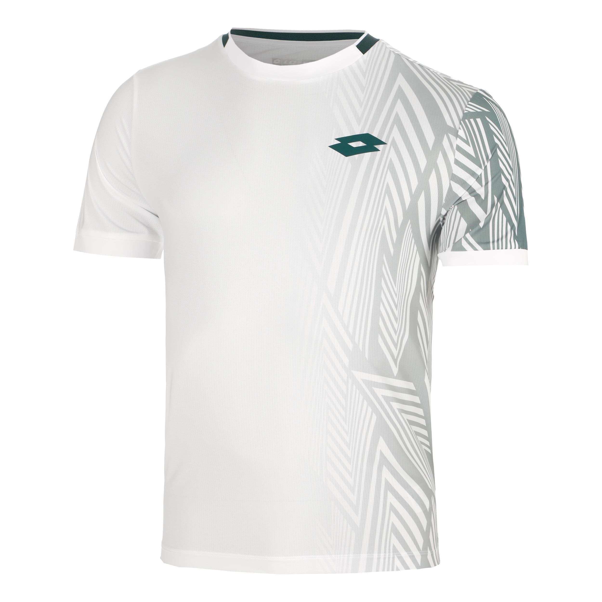 Lotto Tech VI T-shirt Hommes - blanc, bleu petrol