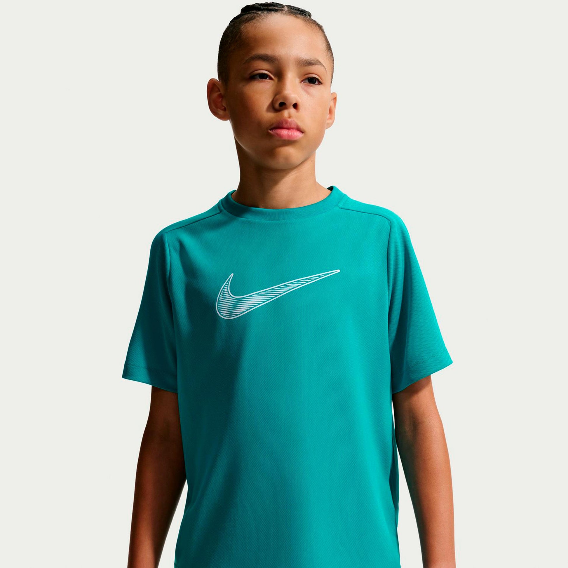 Nike Dri-Fit Multi  T-Shirt Kinder - petrol, weiß