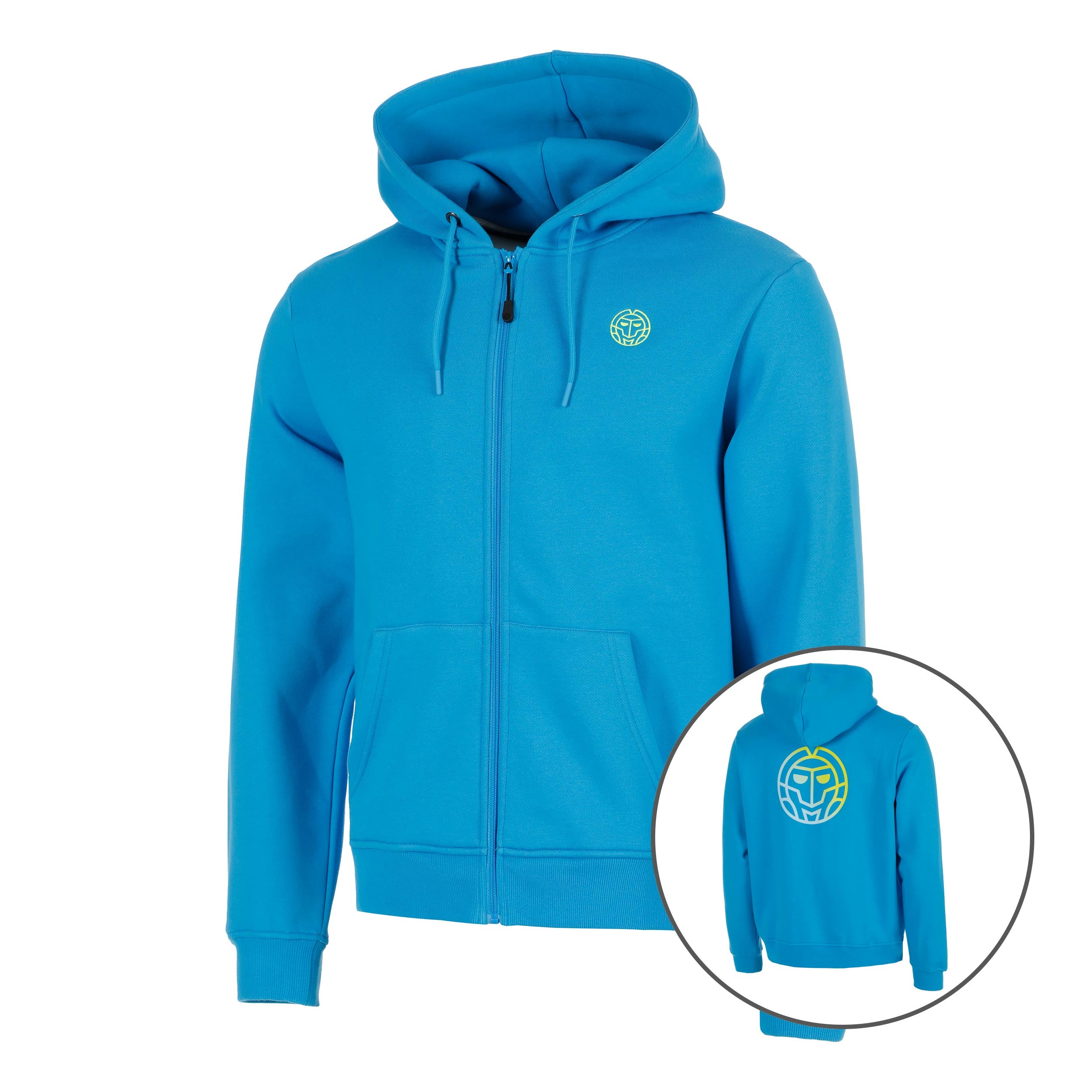 BIDI BADU Out of Control Backprint Zip Gilet en coton Hommes-bleu