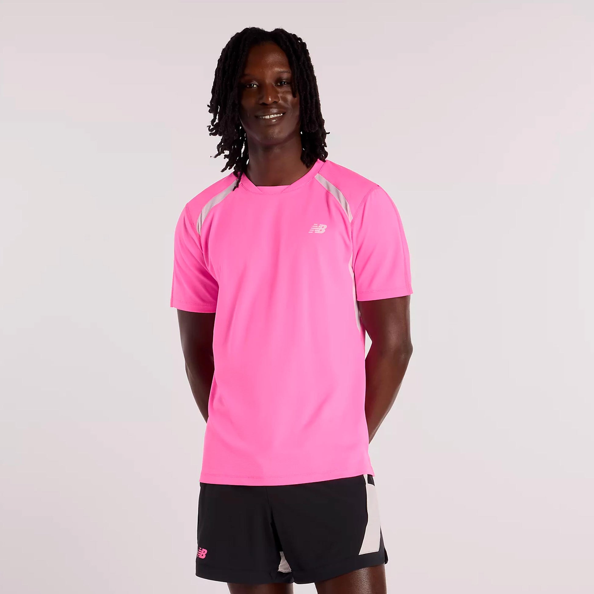 New Balance Tournament Novelty Maglietta Uomini-rosa, bianco