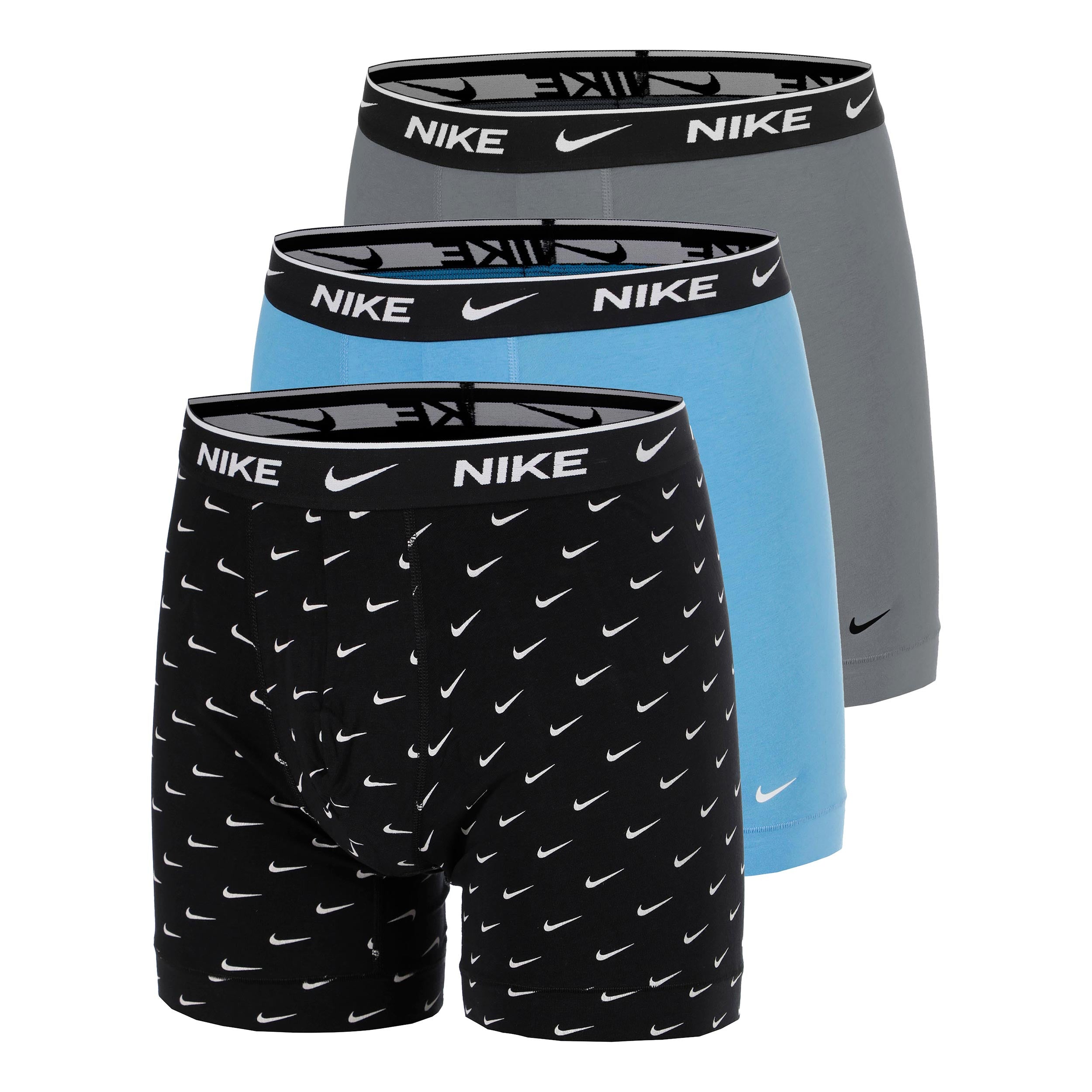 Nike Essential Cotton Stretch Caleçon Pack de 3 Hommes - noir, gris