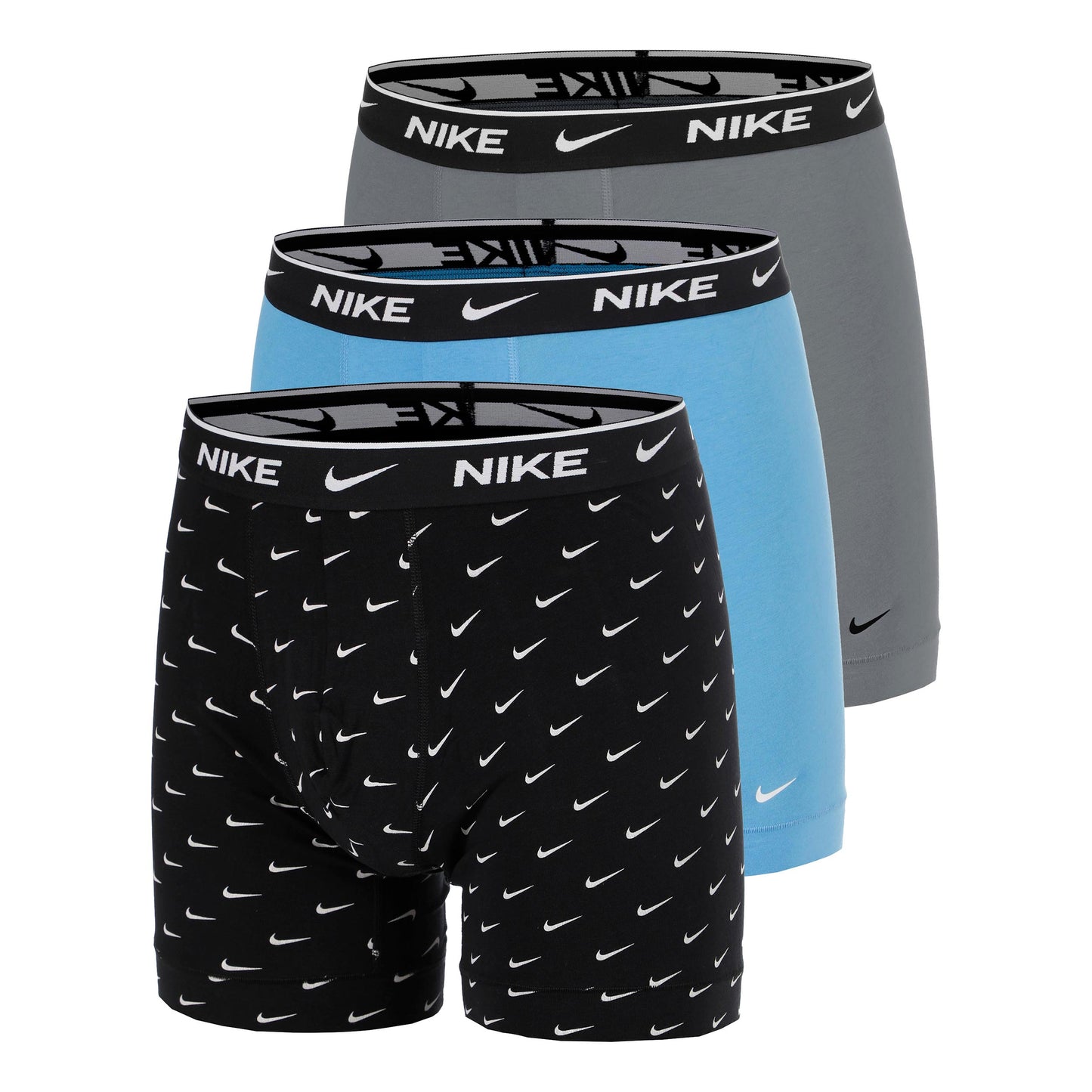Nike Essential Cotton Stretch Boxer Short 3er Pack Herren - schwarz, grau