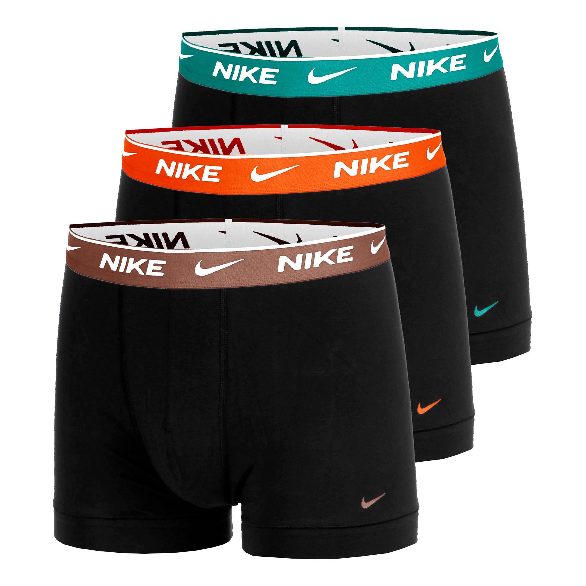 Nike Essential Cotton Stretch Trunk Boxer Confezione da 3 Uomini - nero, arancione