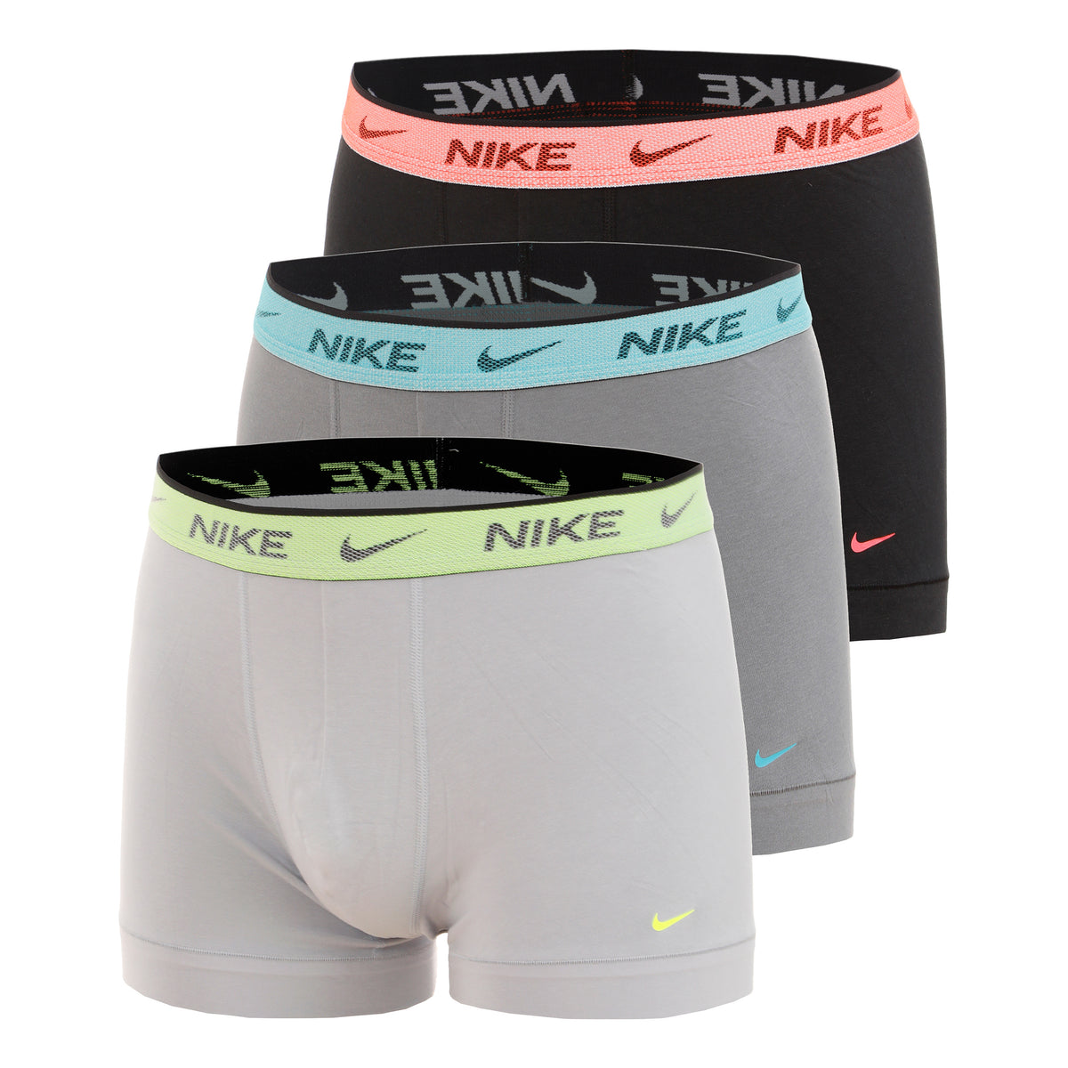 Nike Essential Cotton Stretch Trunk Caleçon Pack de 3 Hommes - argent