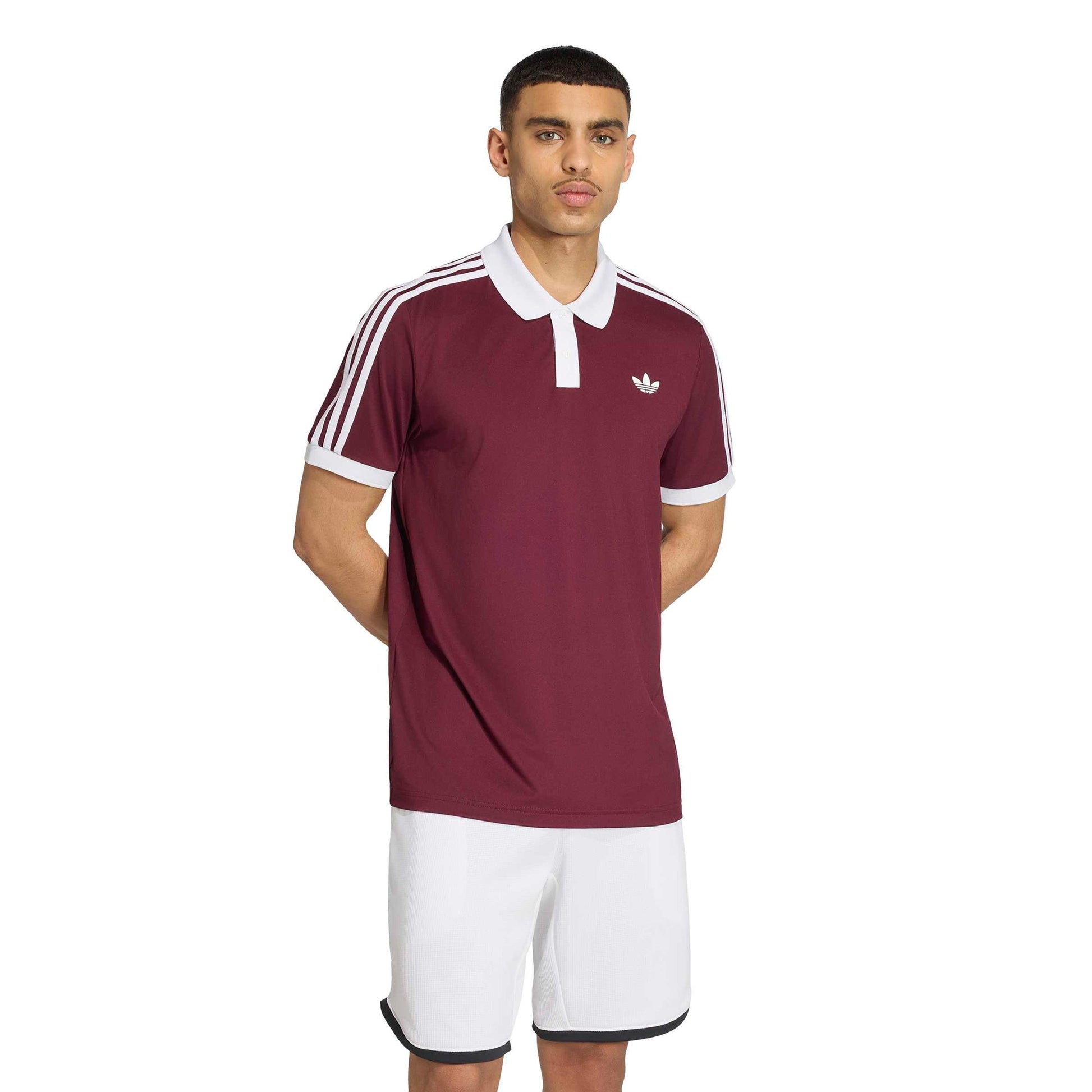 adidas Classics Polo Uomini - vino rosso, bianco