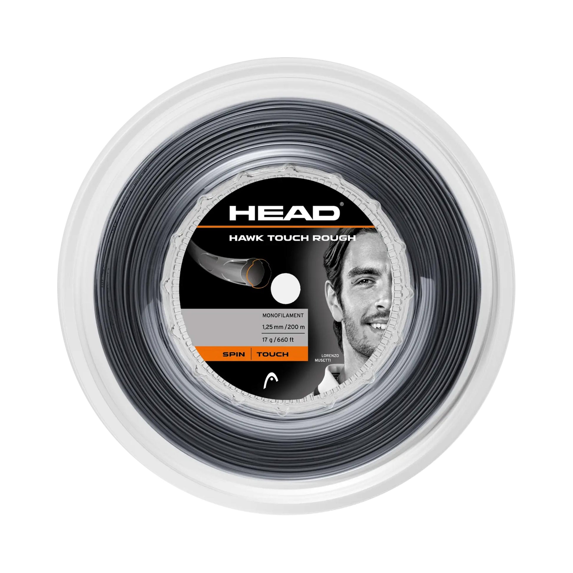 HEAD Hawk Touch Rough Saitenrolle 200m - schwarz