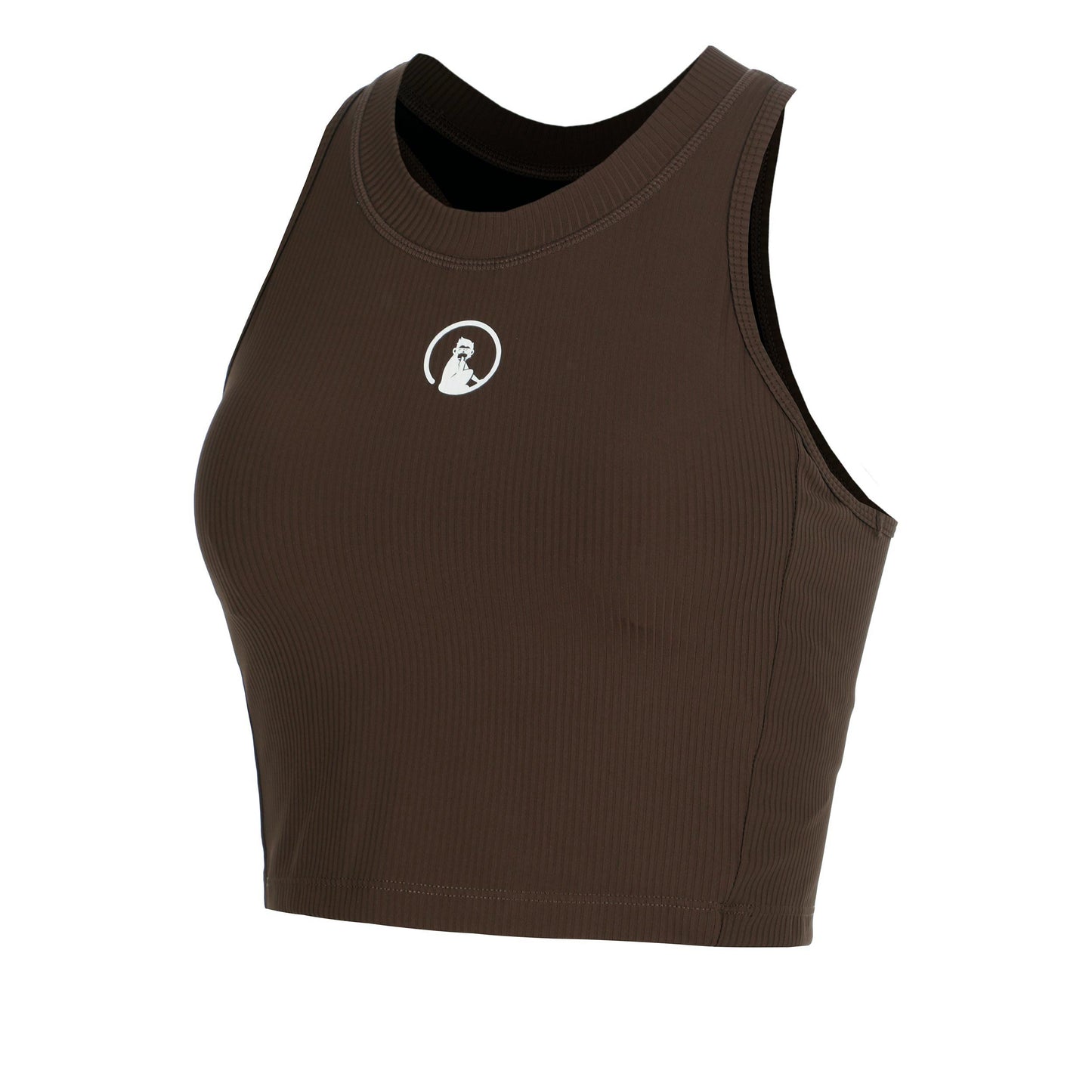 Quiet Please Memories Rib Crop Canottiera Donna - marrone