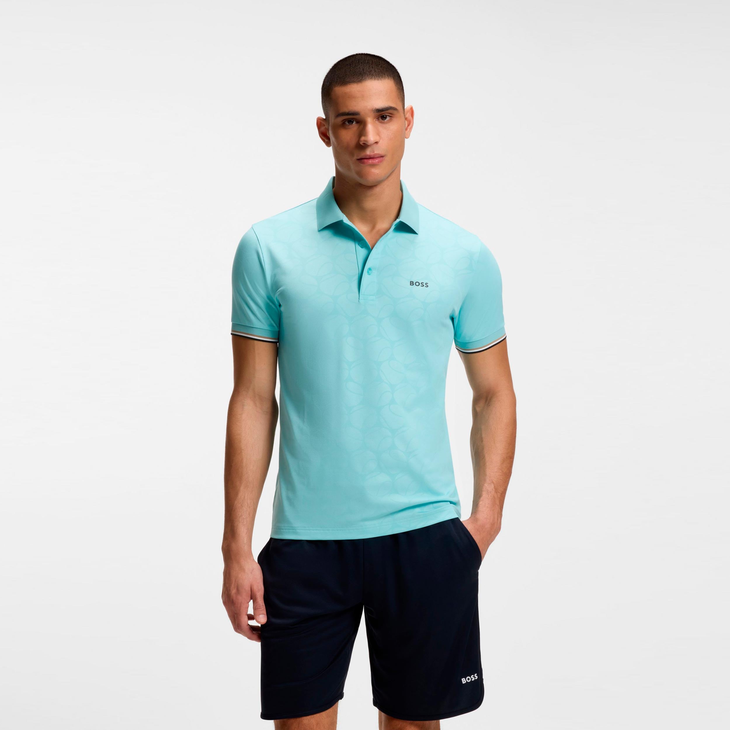 BOSS Game 1 Polo Herren - hellblau