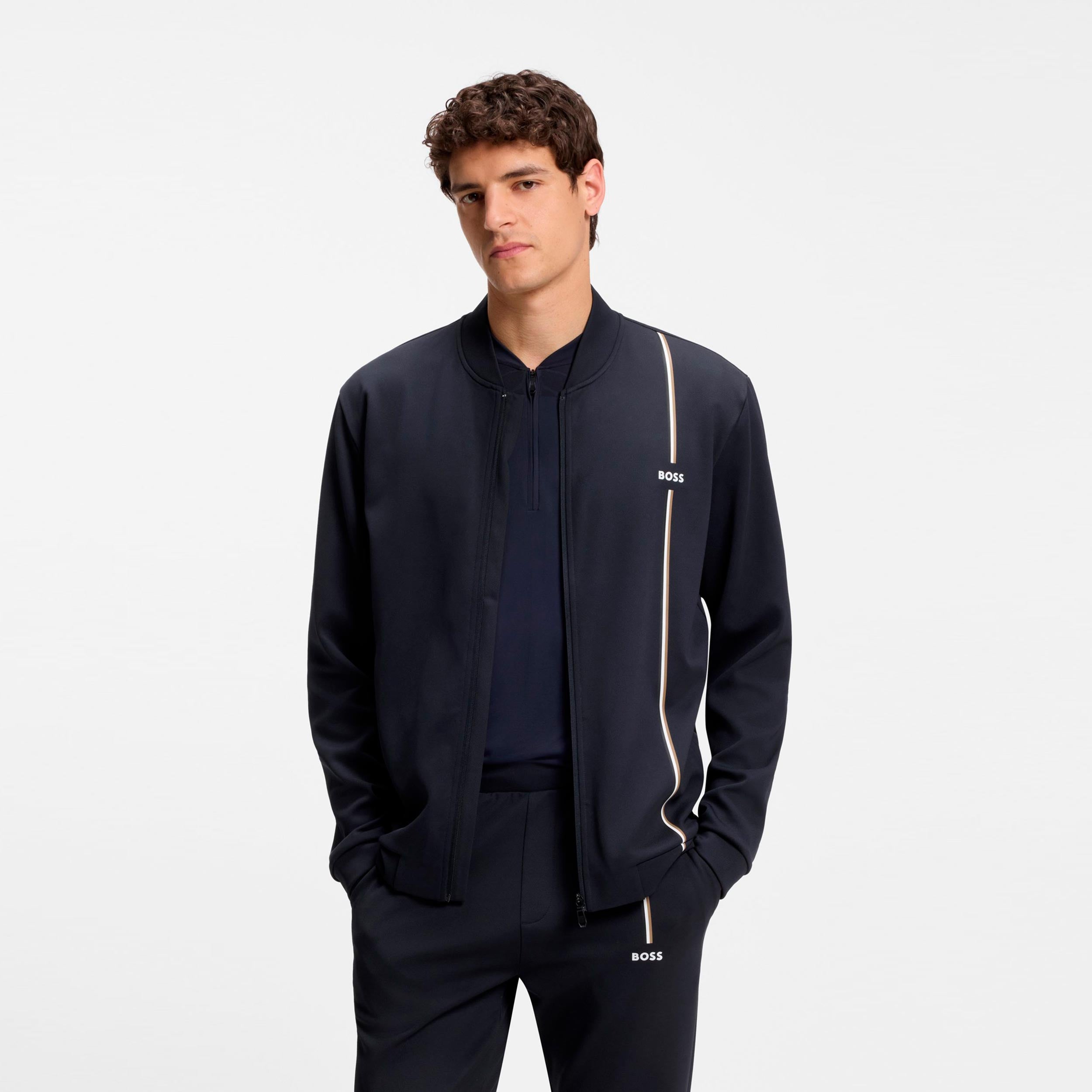 BOSS Game Full Zip Sweatjacke Herren - dunkelblau