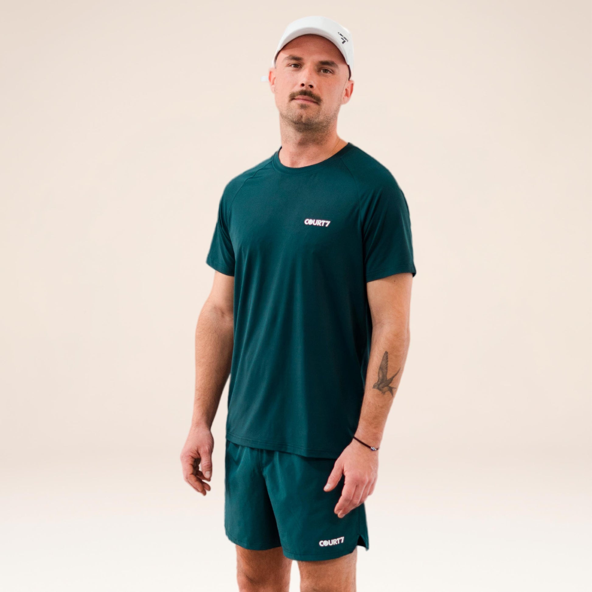 COURT7 Performance Solid T-shirt Hommes - vert foncé