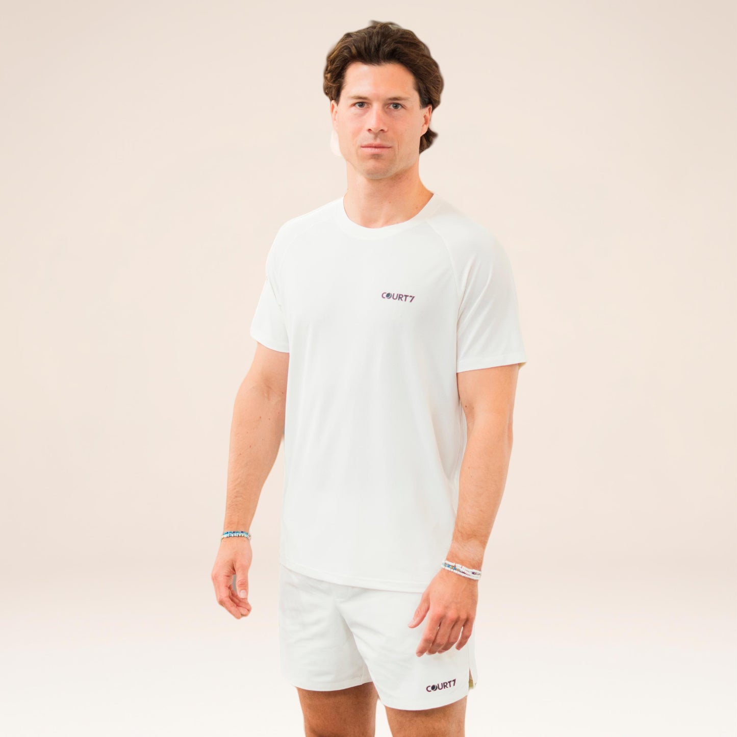 COURT7 Performance Solid Maglietta Uomini - bianco sporco