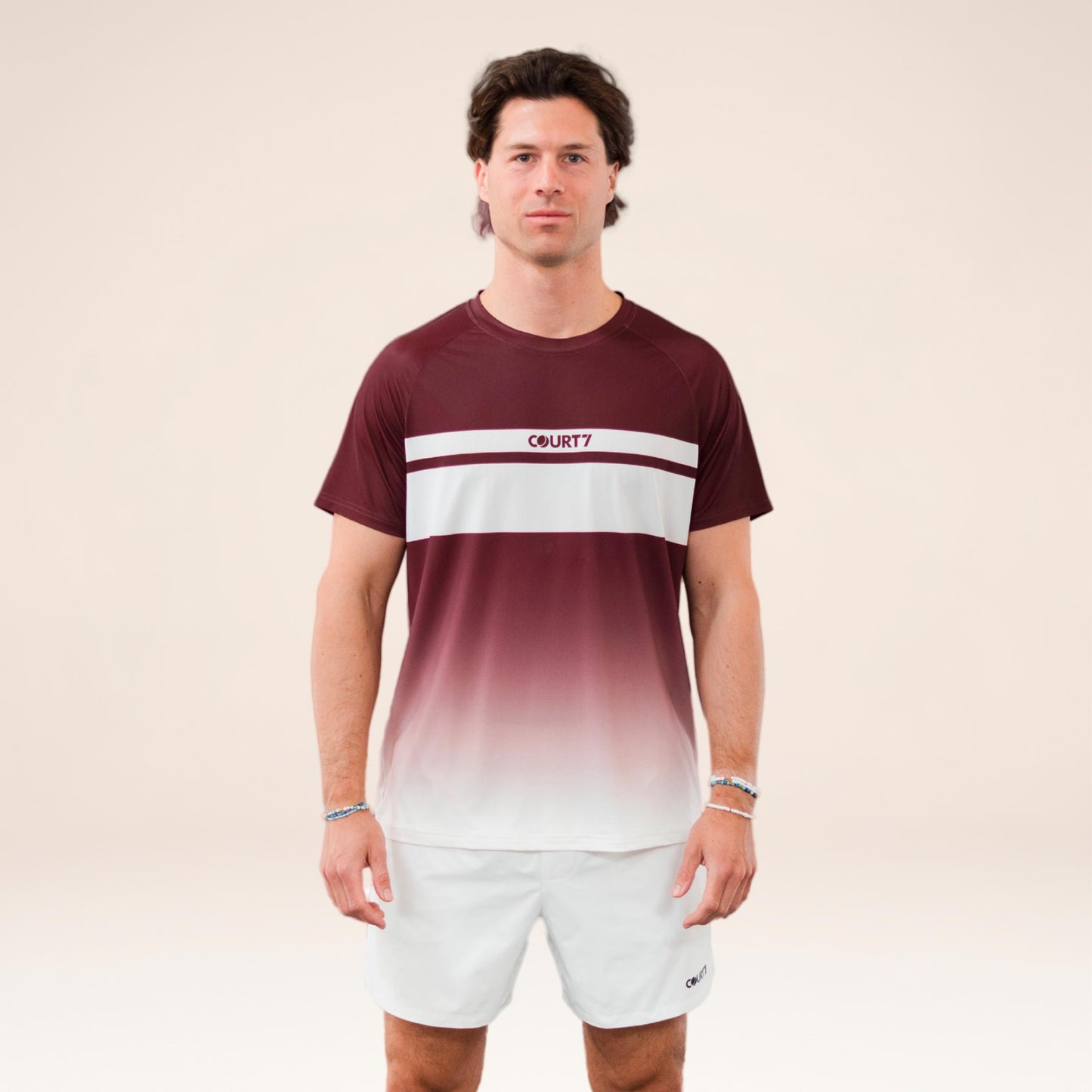 COURT7 Performance Gradient Stripe Maglietta Uomini - rosso