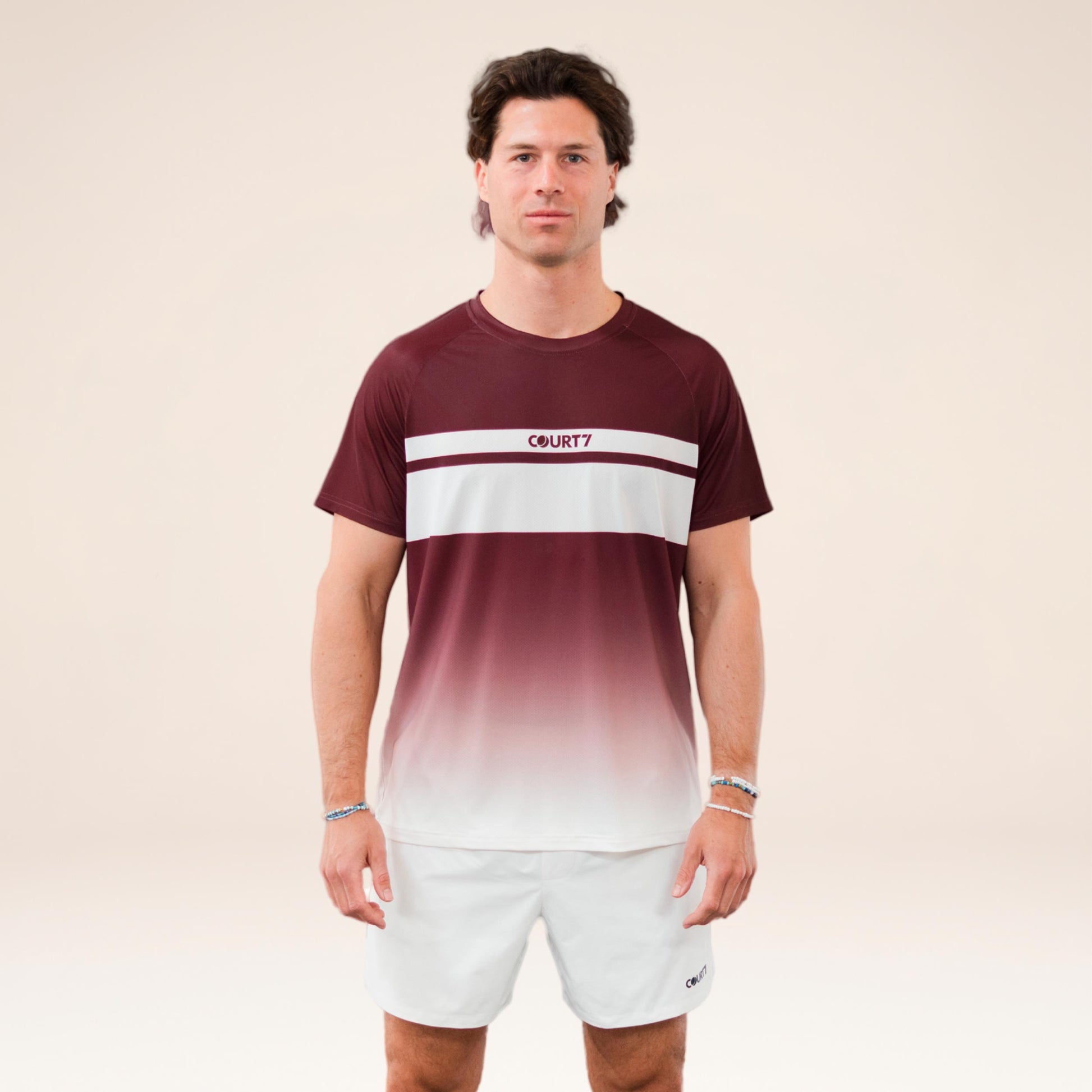 COURT7 Performance Gradient Stripe Maglietta Uomini - rosso
