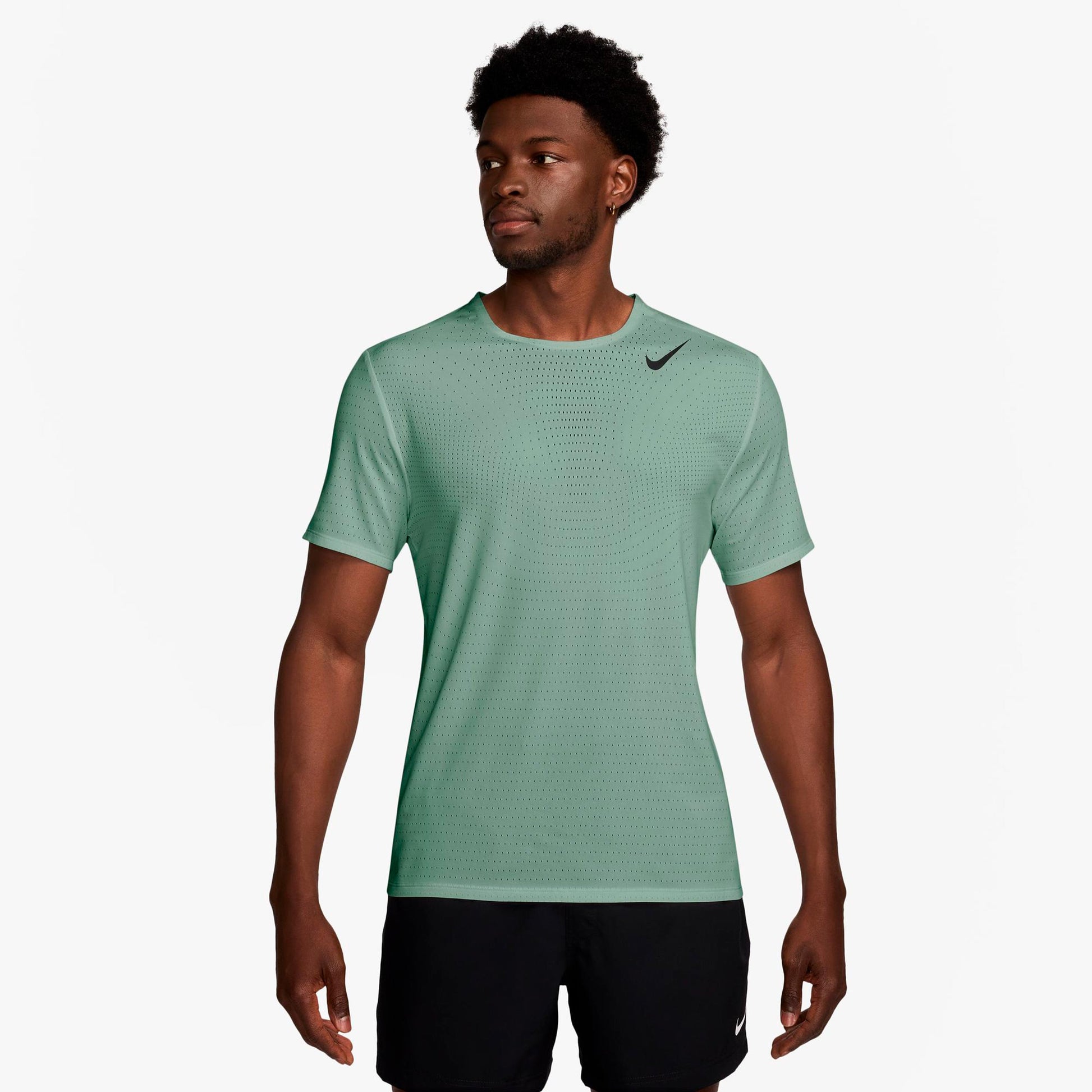 Nike Aeroswift Camicia da corsa Uomini - oliva, nero