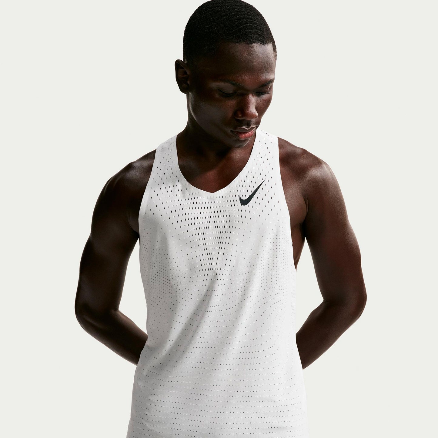 Nike AeroSwift Camicia da corsa Uomini - bianco, nero