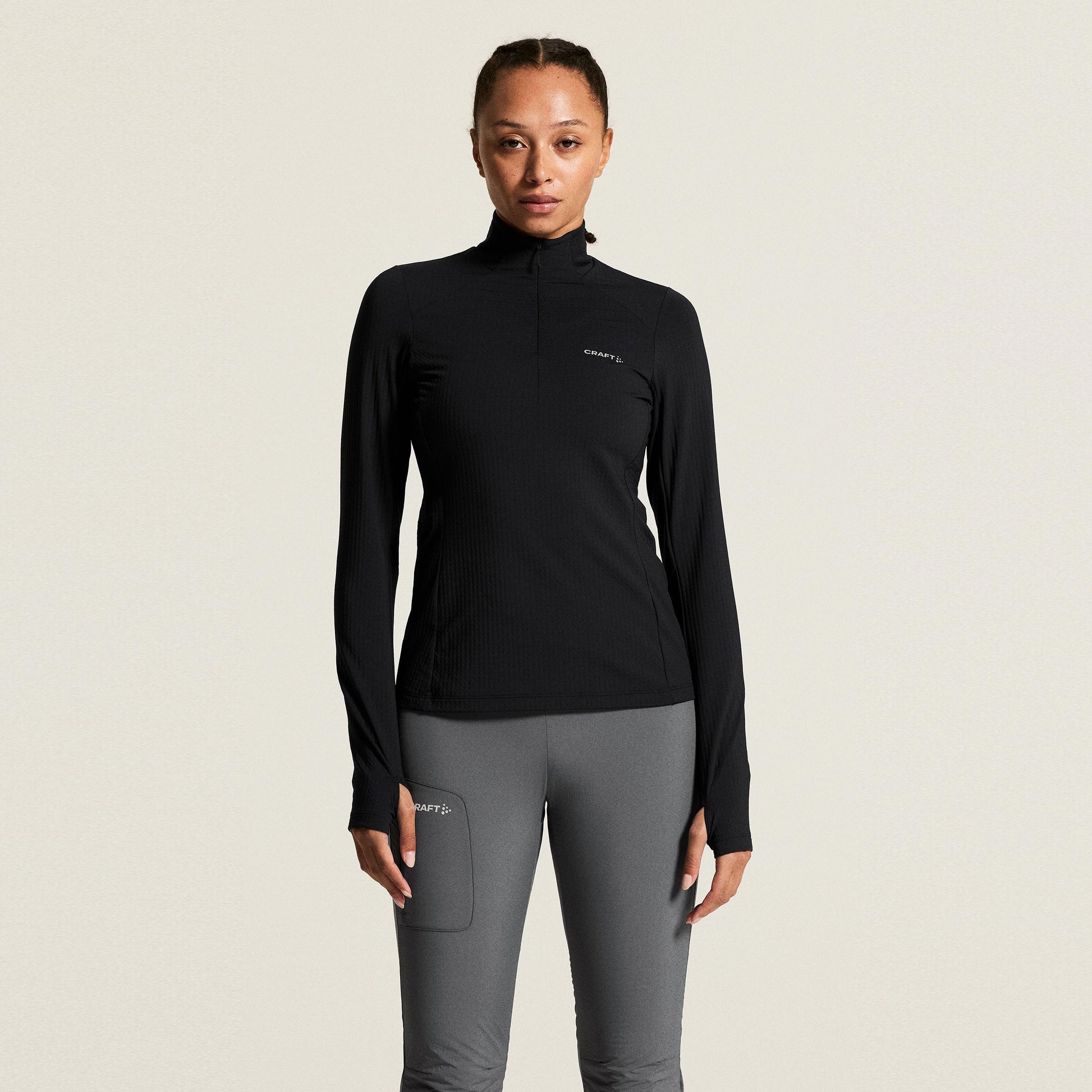 Craft Gain Thermal Laufshirt Damen - schwarz