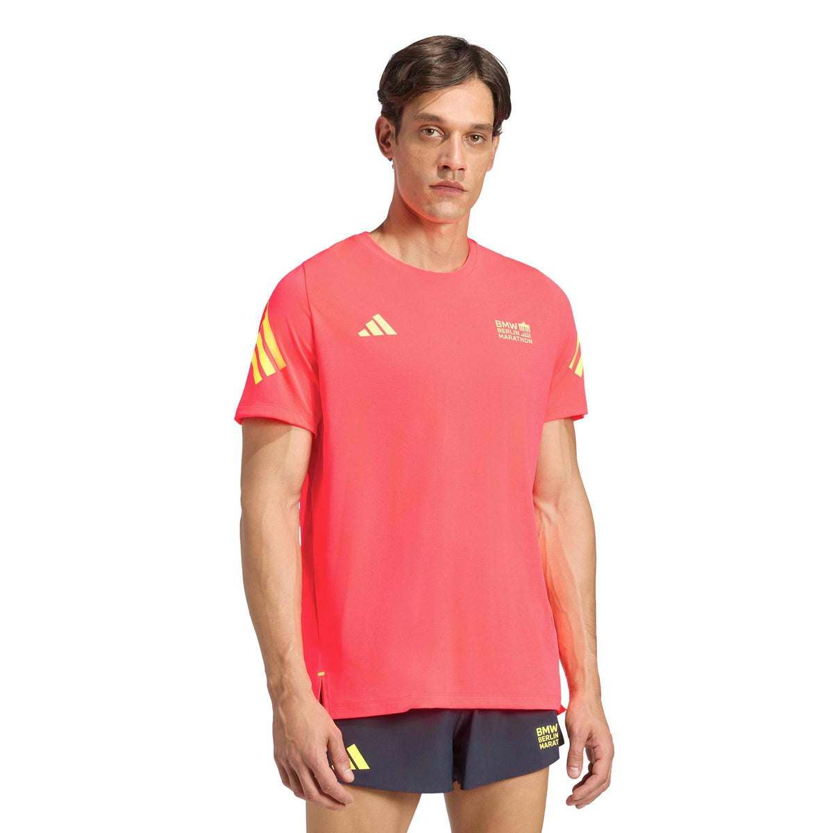 adidas BMW Berlin Camicia da corsa Uomini - corallo, giallo