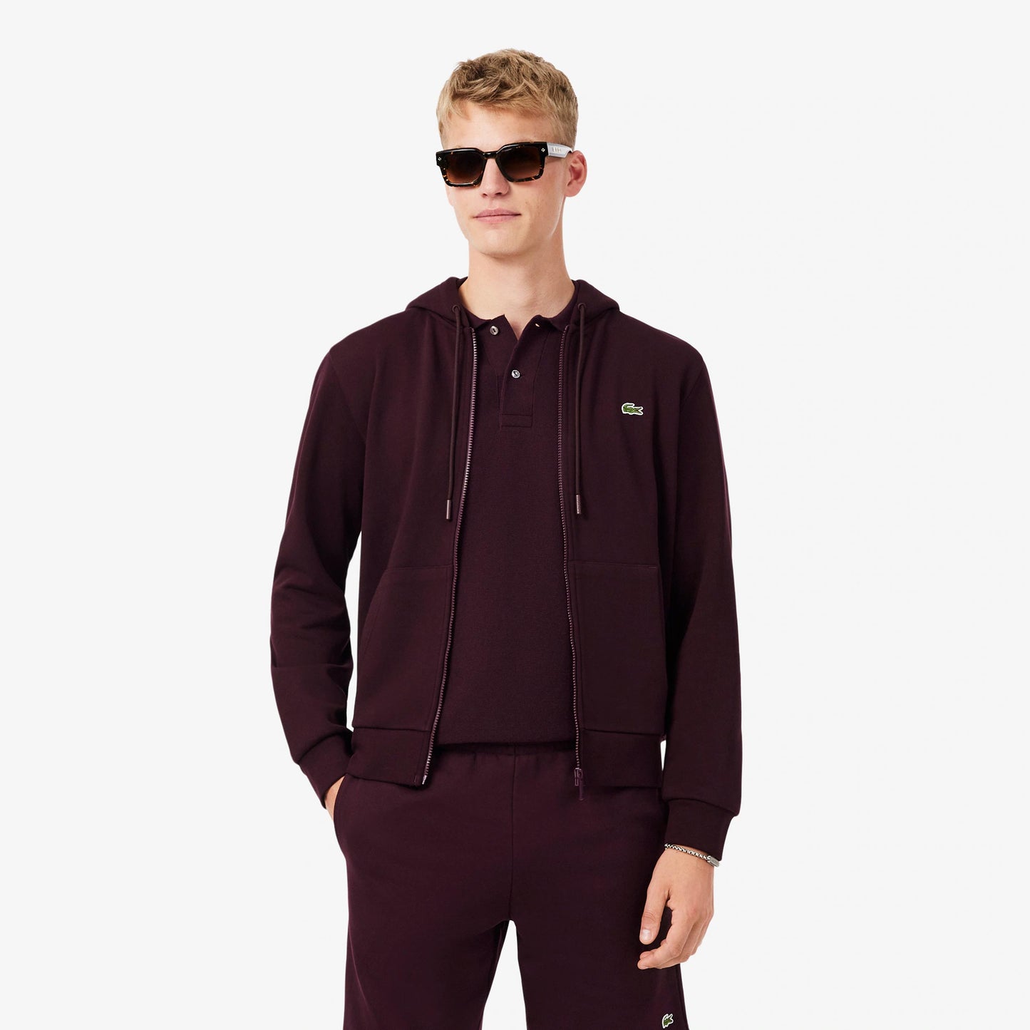Lacoste Gilet en coton Hommes - rouge foncé