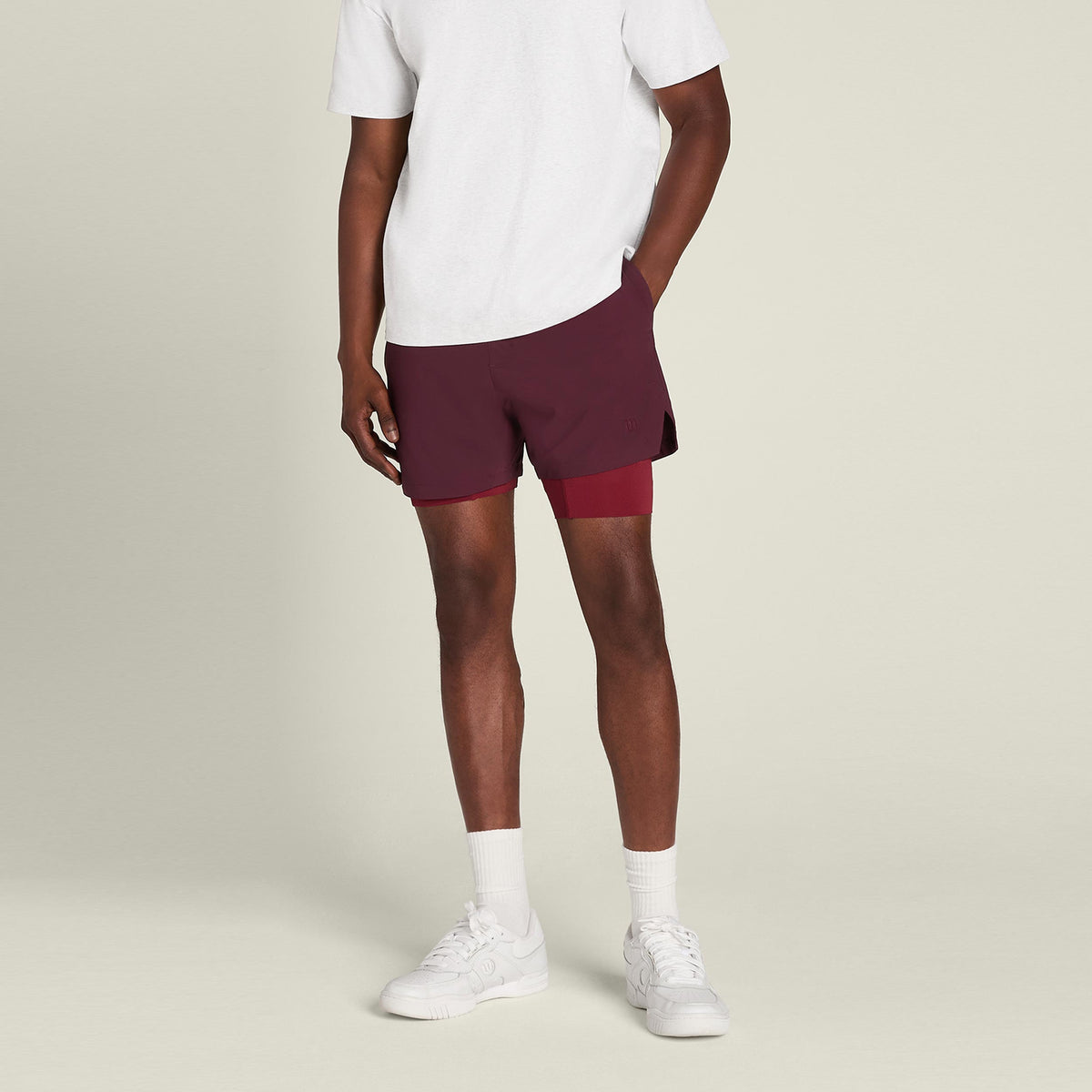 Wilson Set Point 7in Lined Pantaloncini Uomini - viola, rosso scuro