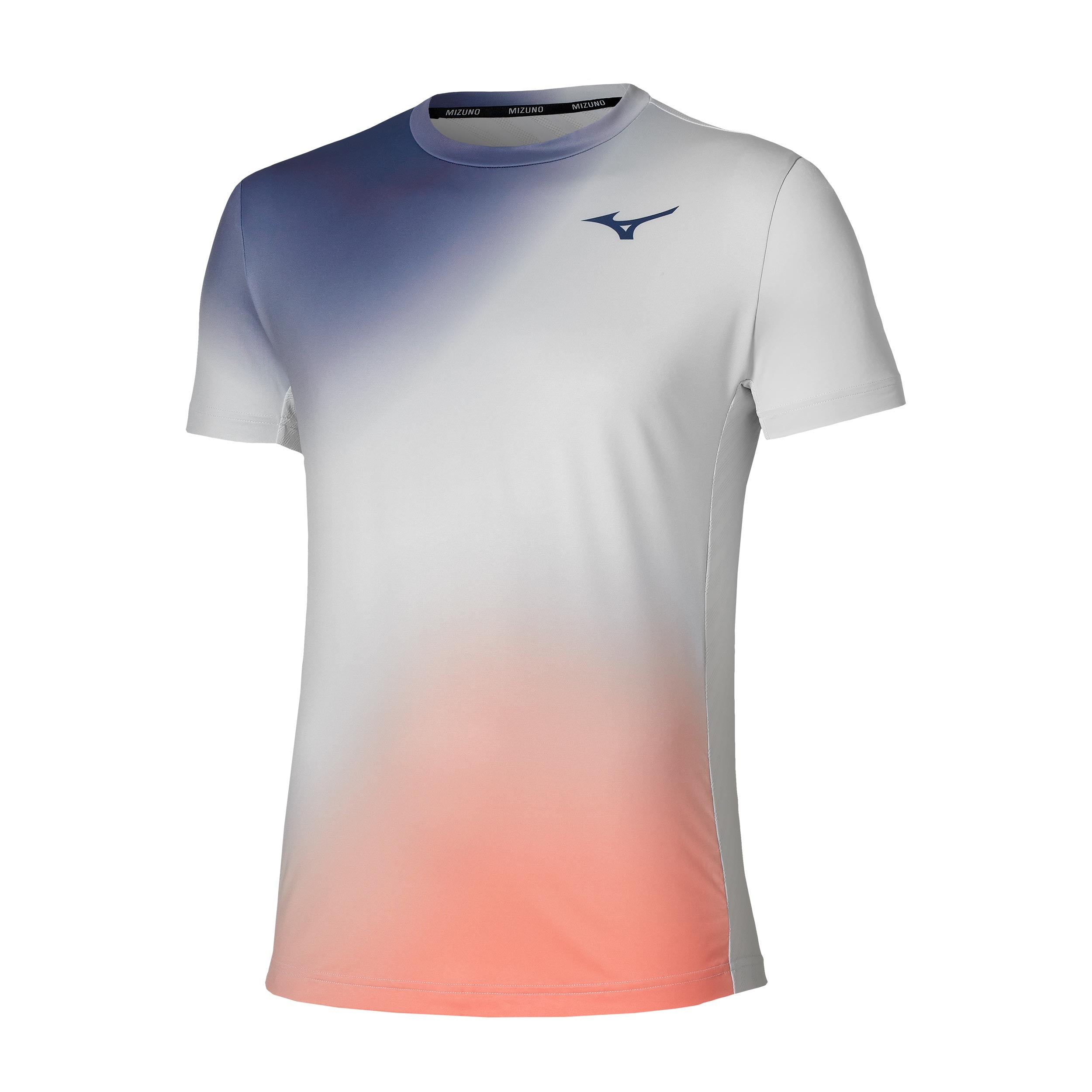 Mizuno Graphic T-shirt Hommes - gris clair, corail