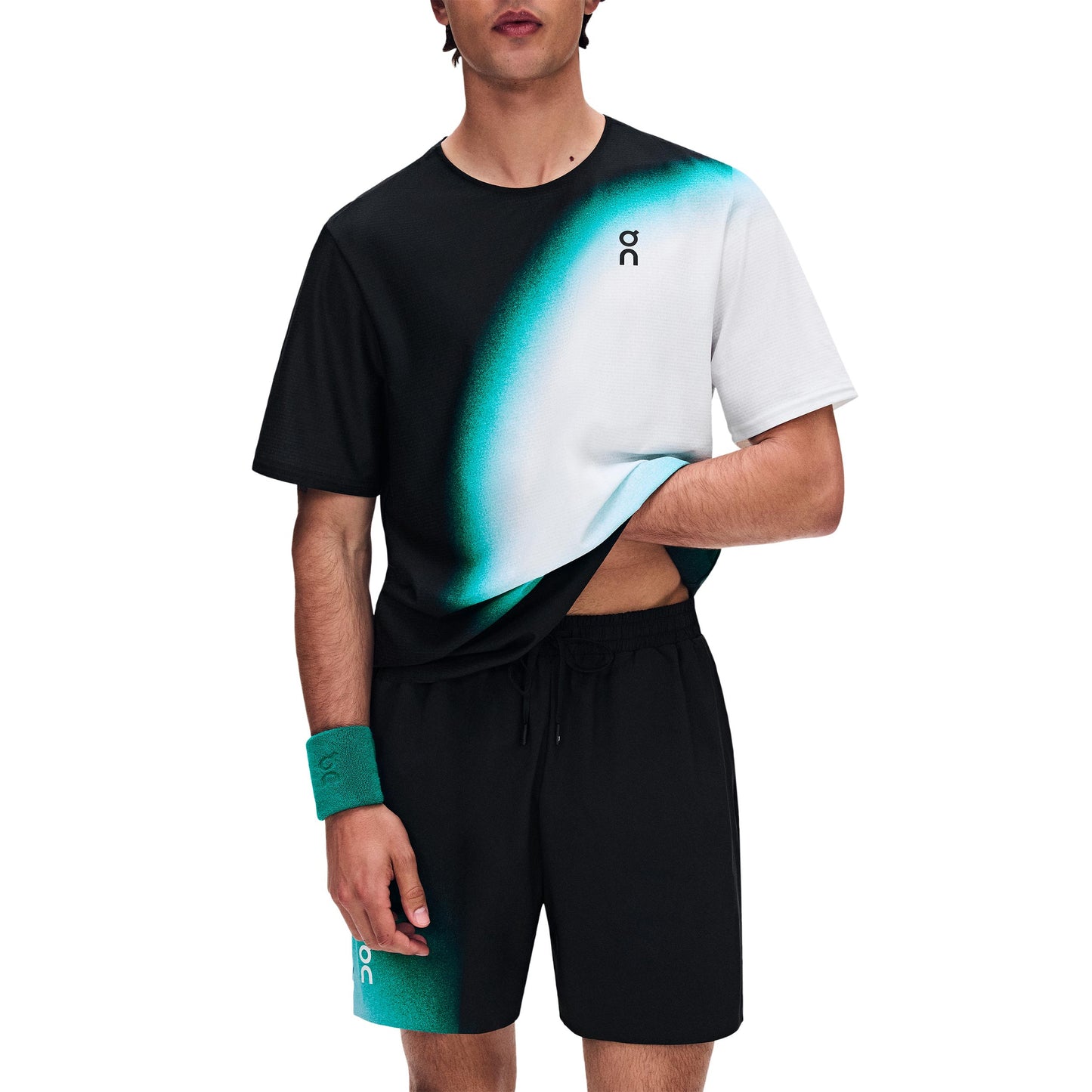 On 5Inch Court Swing Shorts Hommes - noir, vert