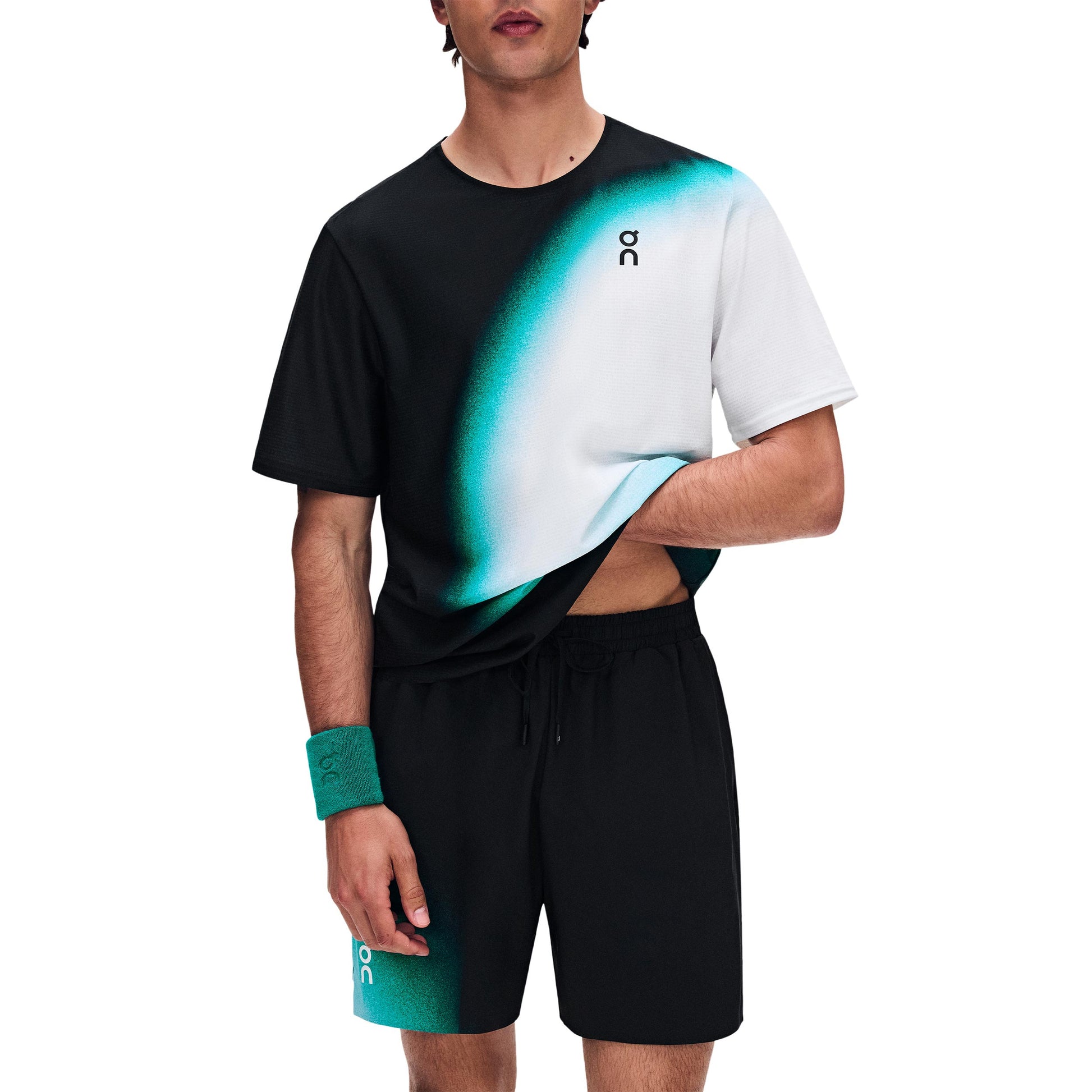 On 5Inch Court Swing Shorts Hommes - noir, vert