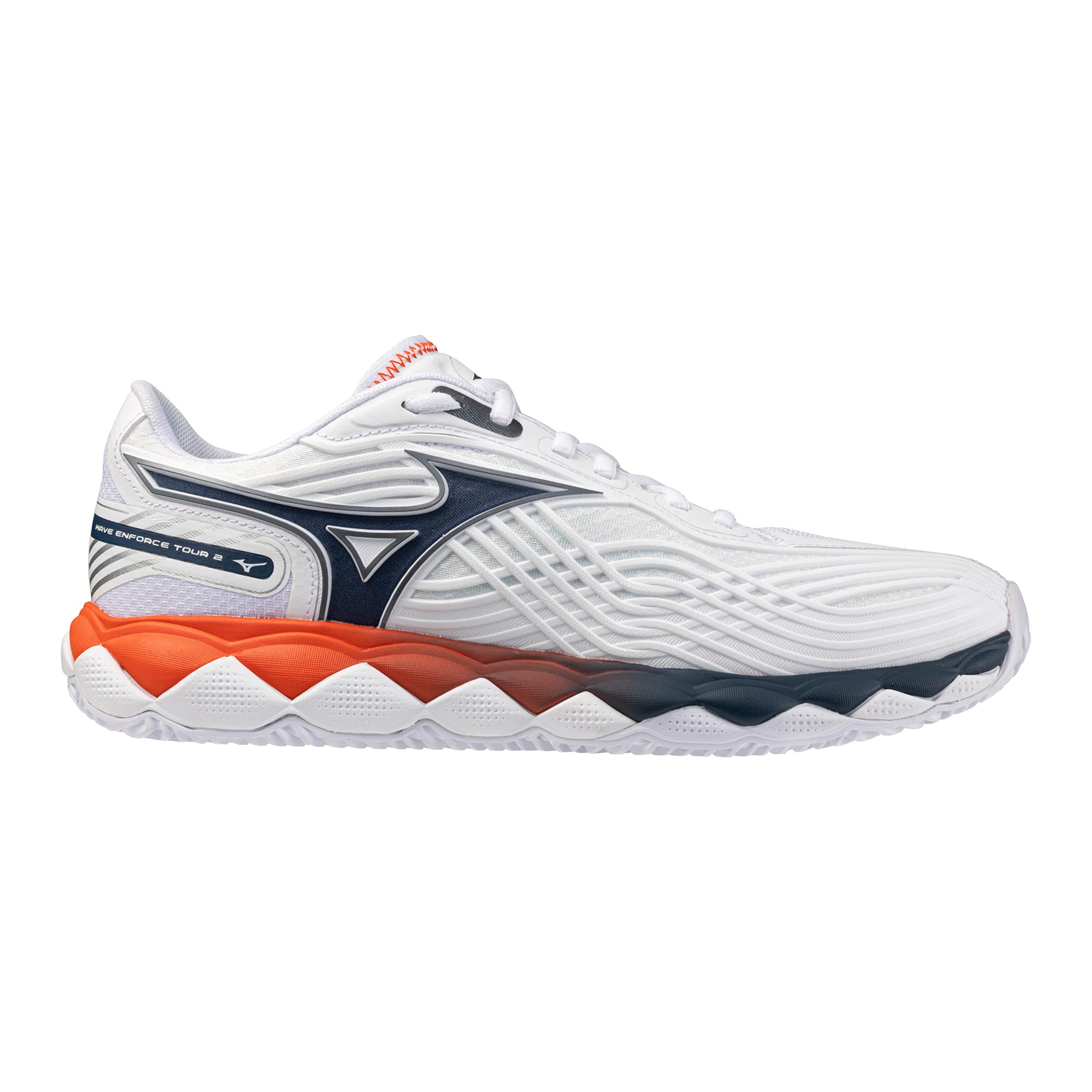 Mizuno Wave Enforce Tour 2 Scarpa per terra rossa Uomini - bianco, blu