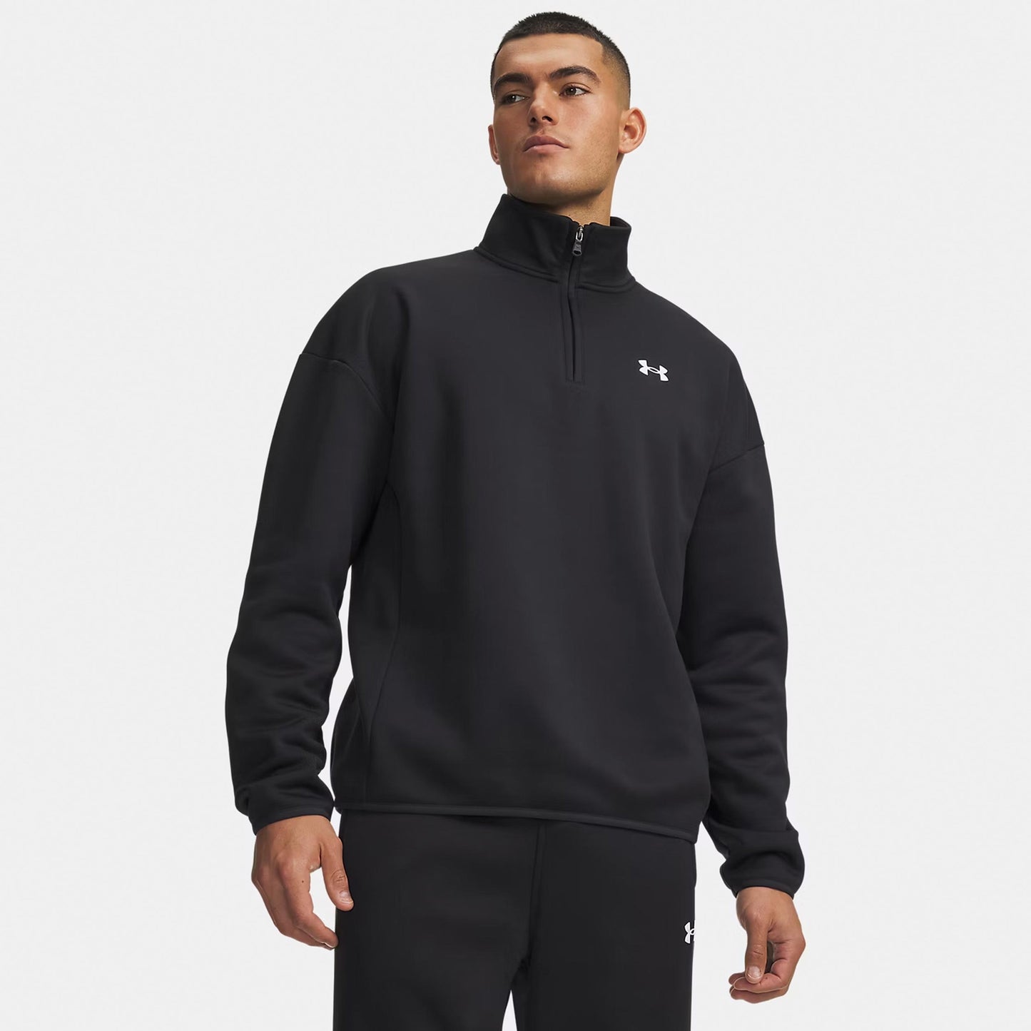 Under Armour Armour Fleece 1/4 Zip Manica lunga Uomini - nero, bianco