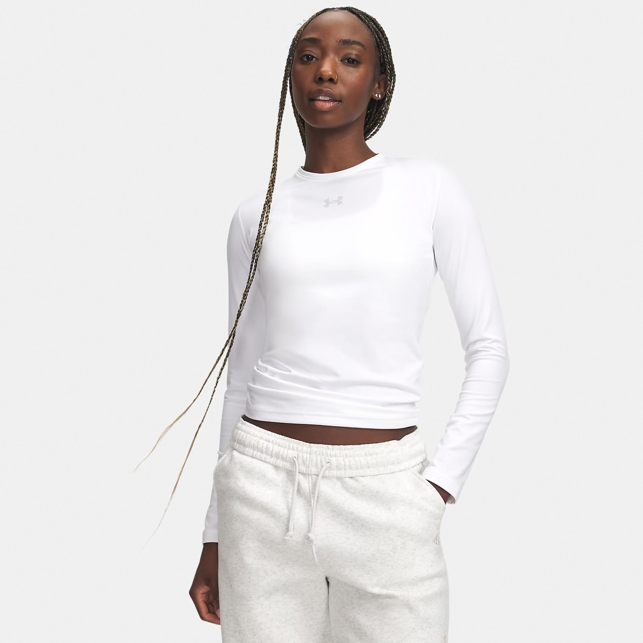Under Armour ColdGear Crew Longsleeve Damen - weiß, hellgrau