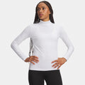 ColdGear Mock Manica lunga Donna - bianco, grigio chiaro