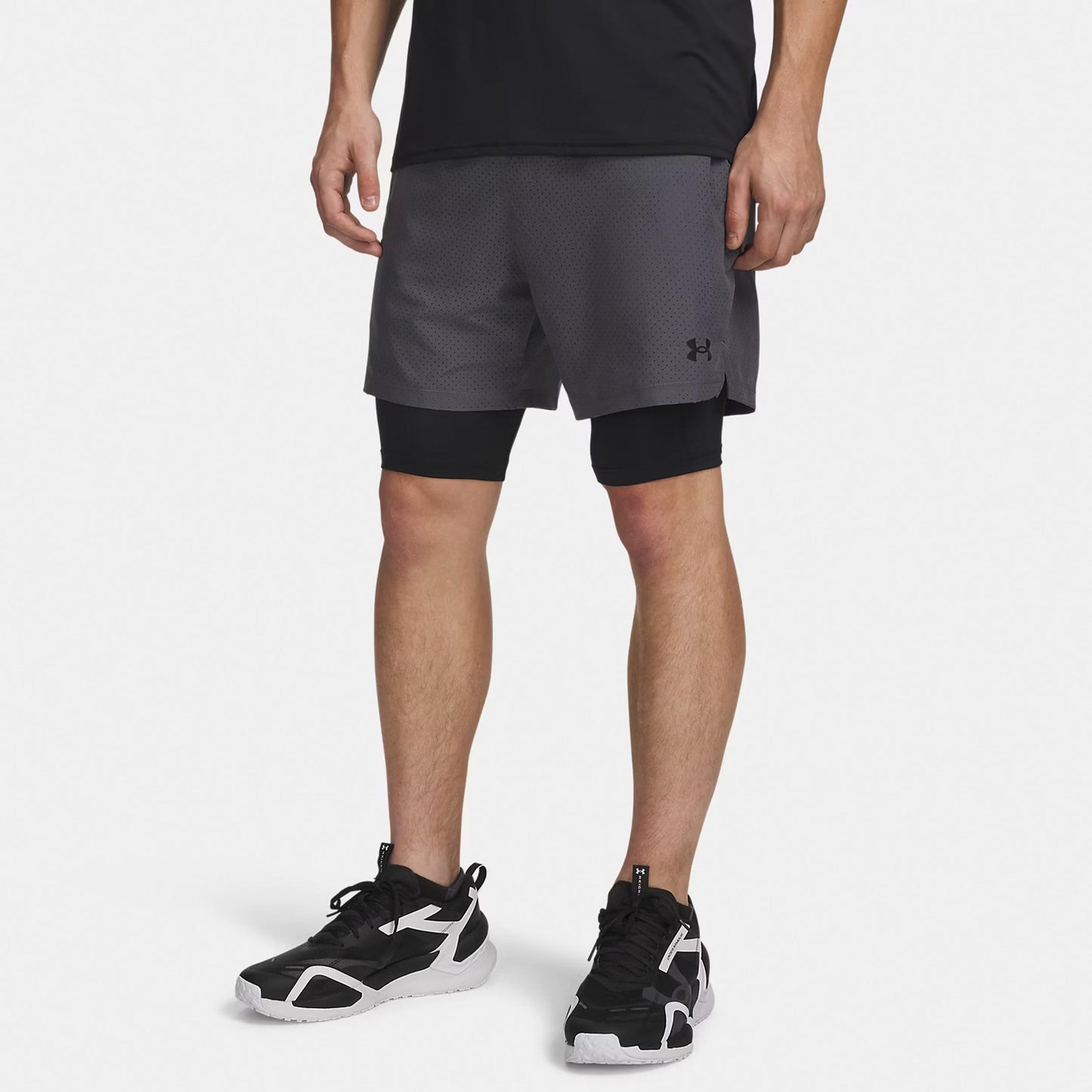 Under Armour Vanish Woven 2.0 2n1 Pantaloncini Uomini - grigio, nero