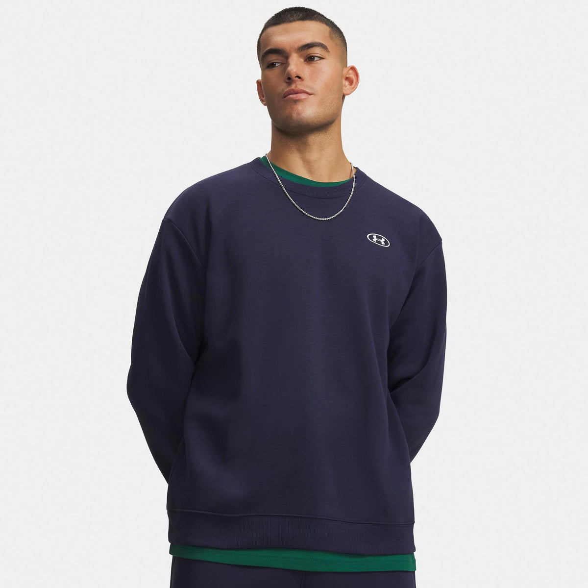 Under Armour Rival Fleece Crew Sweat-shirt Hommes - bleu, blanc