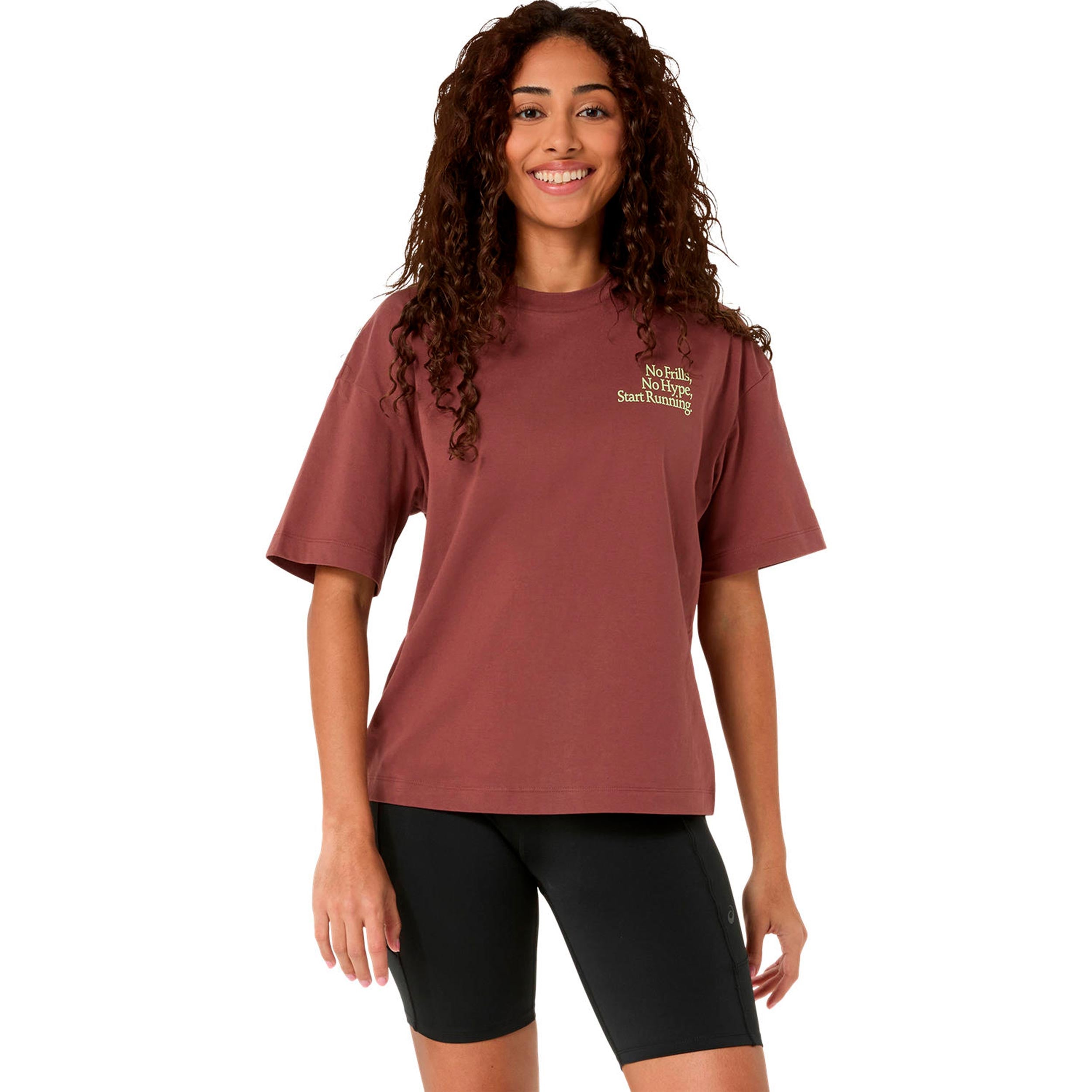 ASICS Runner Message Graphic  Laufshirt - rost, limette