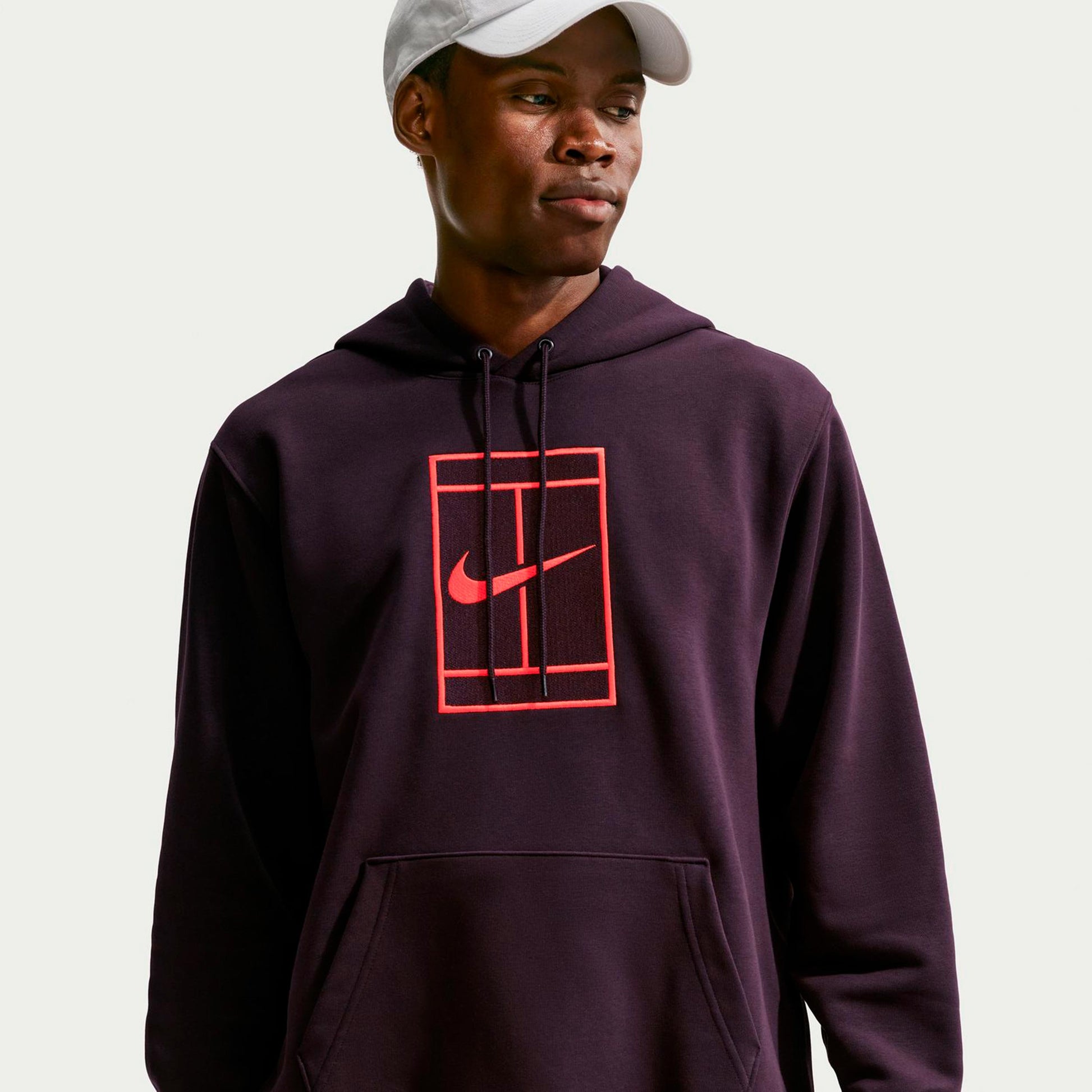 Nike Court Felpa con cappuccio Uomini - rosso scuro