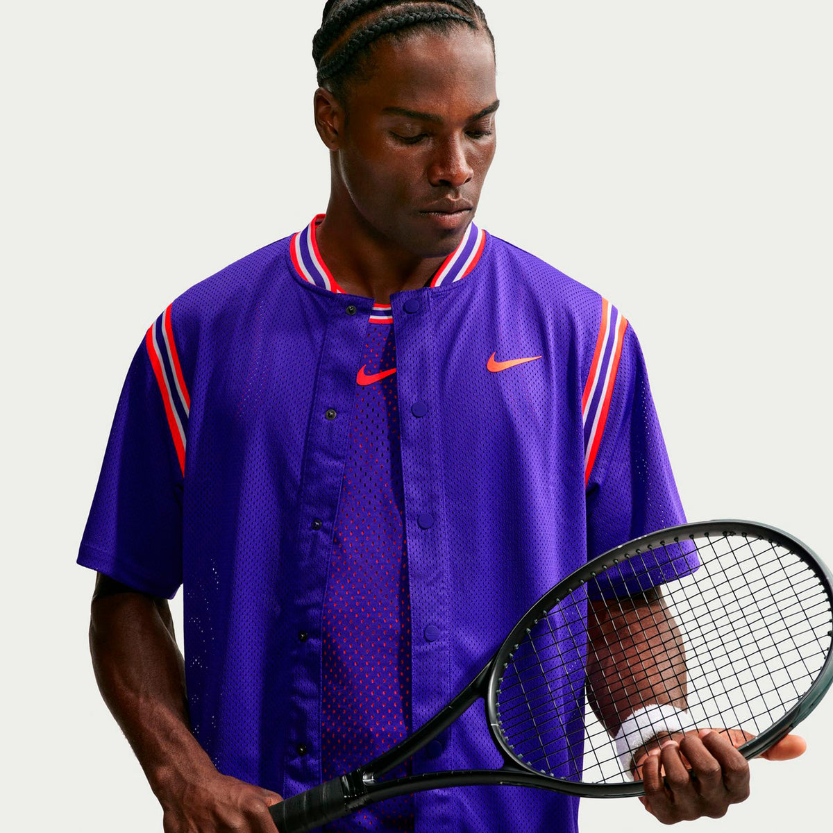 Nike Carlos Alcaraz Court Slam Polo Uomini - lilla, arancione
